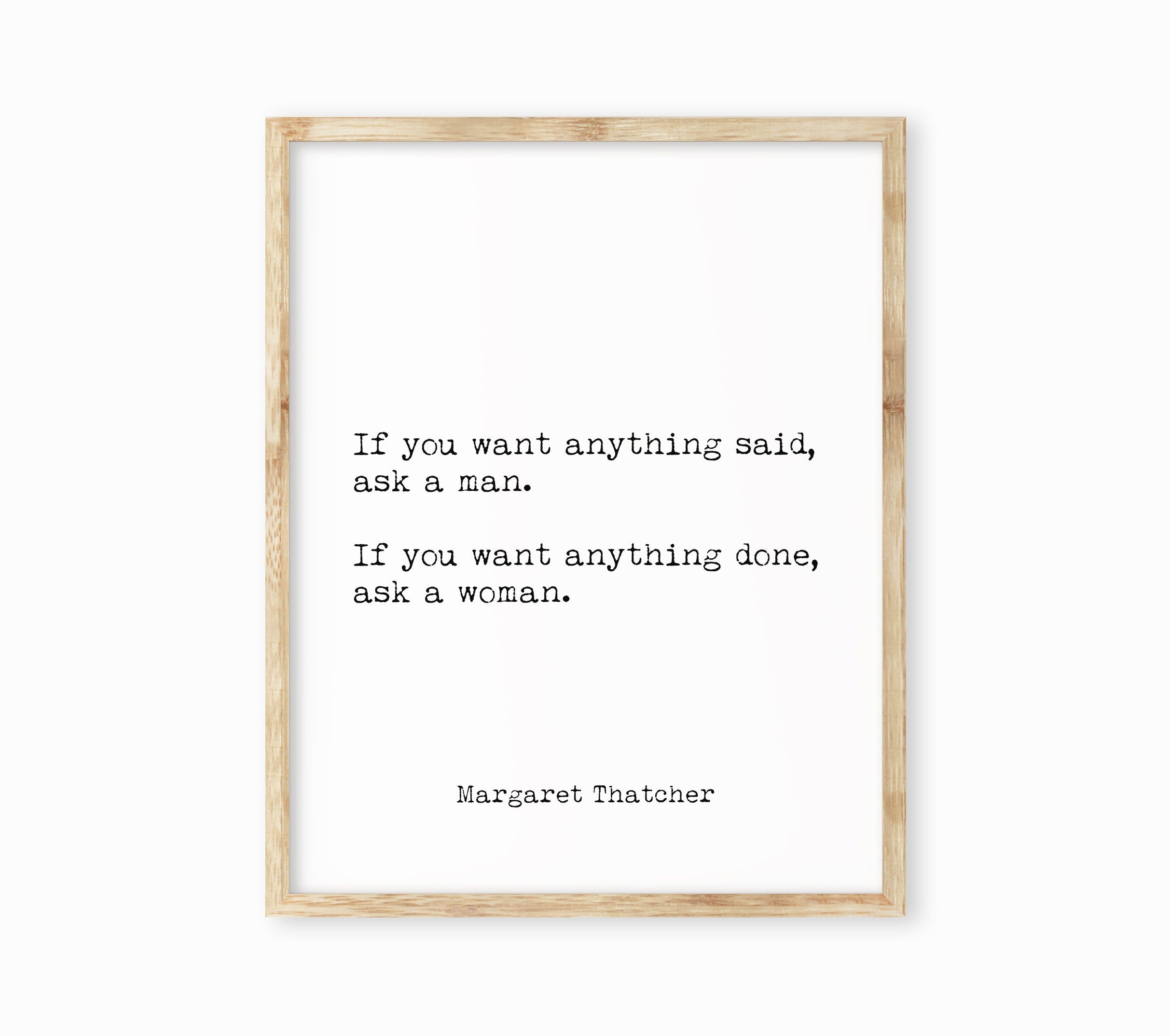Margaret Thatcher Quote Print, Unframed Wall Art Prints in Black & White