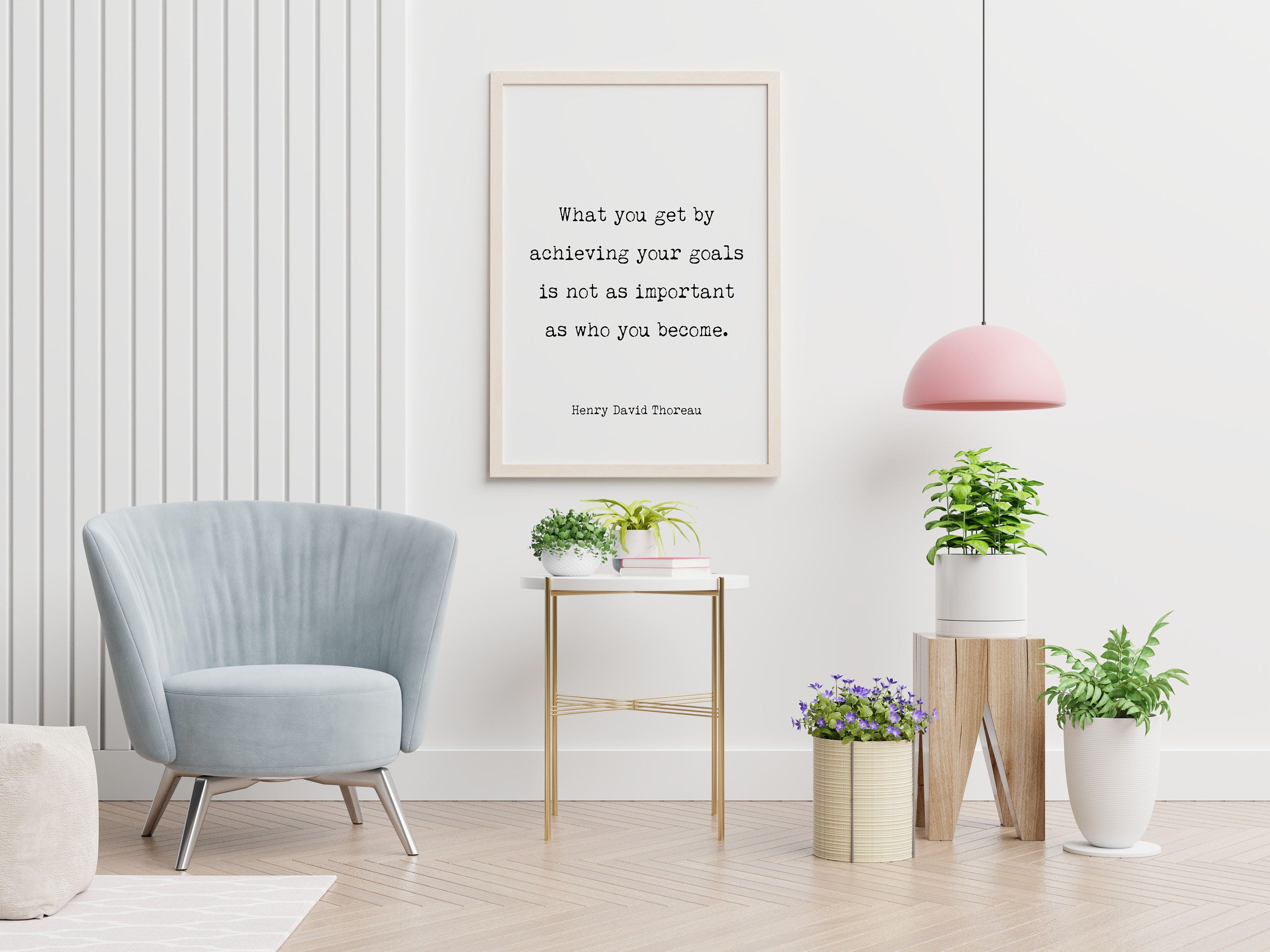 Goals Henry David Thoreau Unframed Quote Print in Black & White
