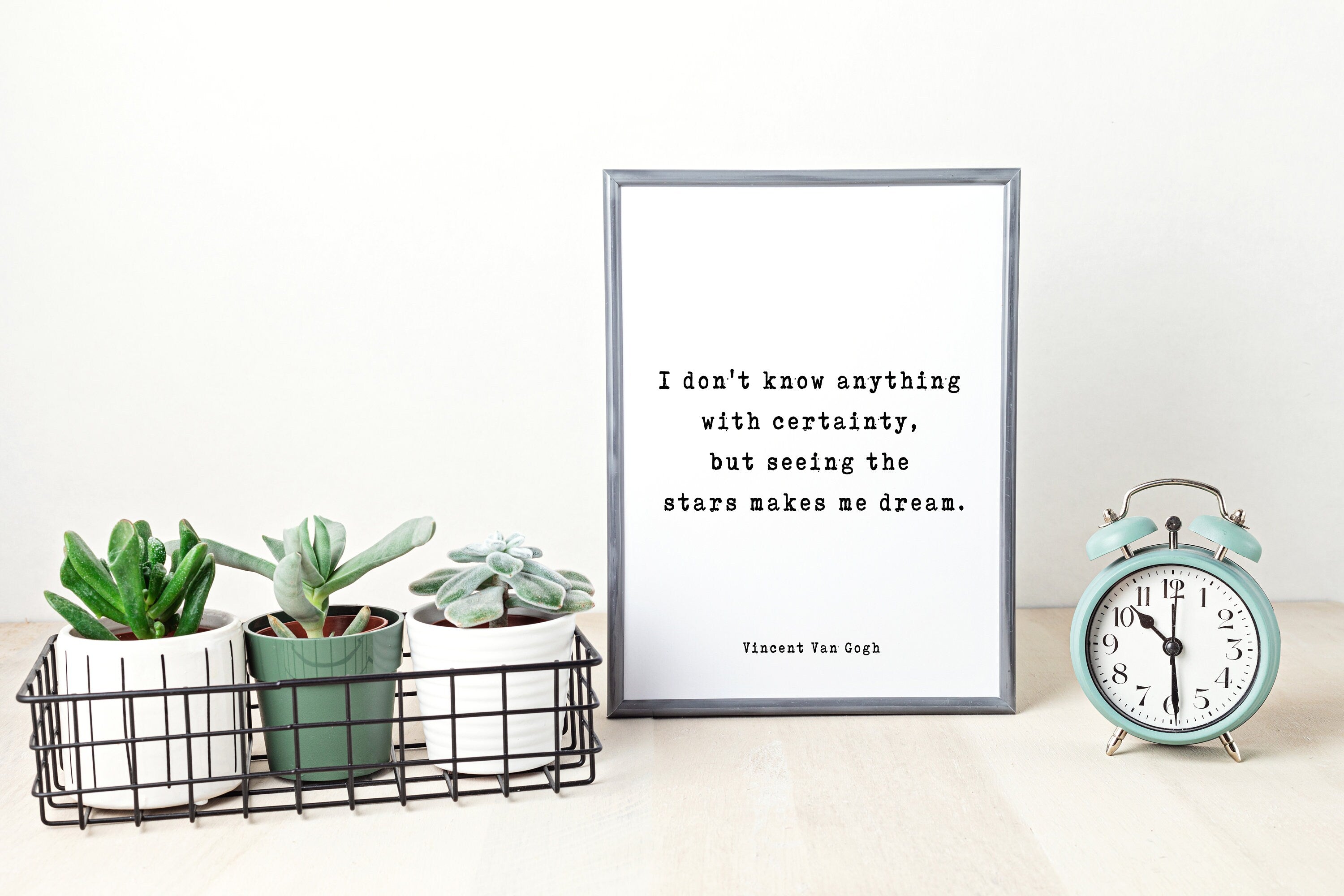 Vincent van Gogh Quote Print, I don't know anything with certainty Inspirational Wall Art Print