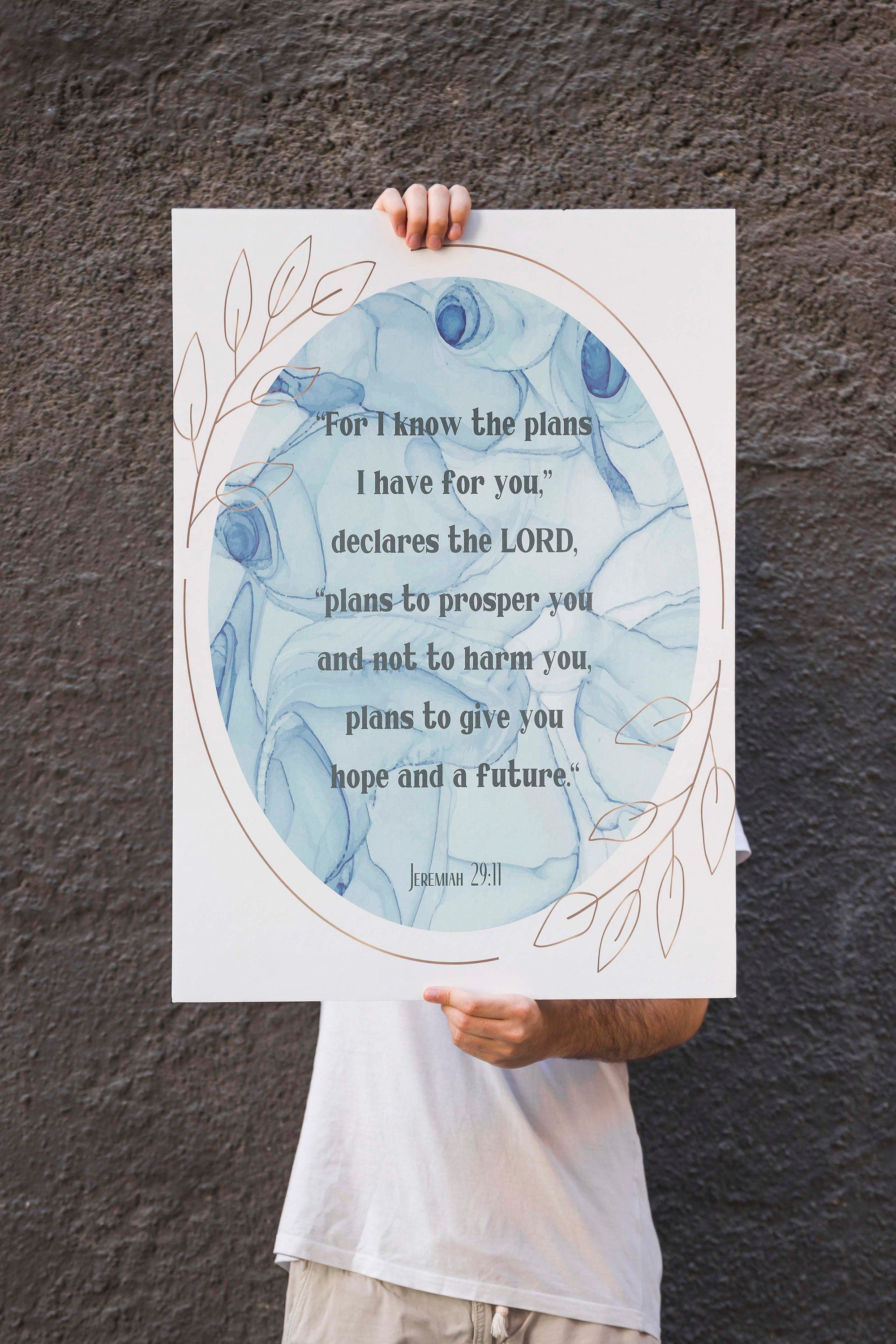Give you Hope and a Future Jeremiah 29:11 Bible Verse Print, Inspirational Gift Wall Art