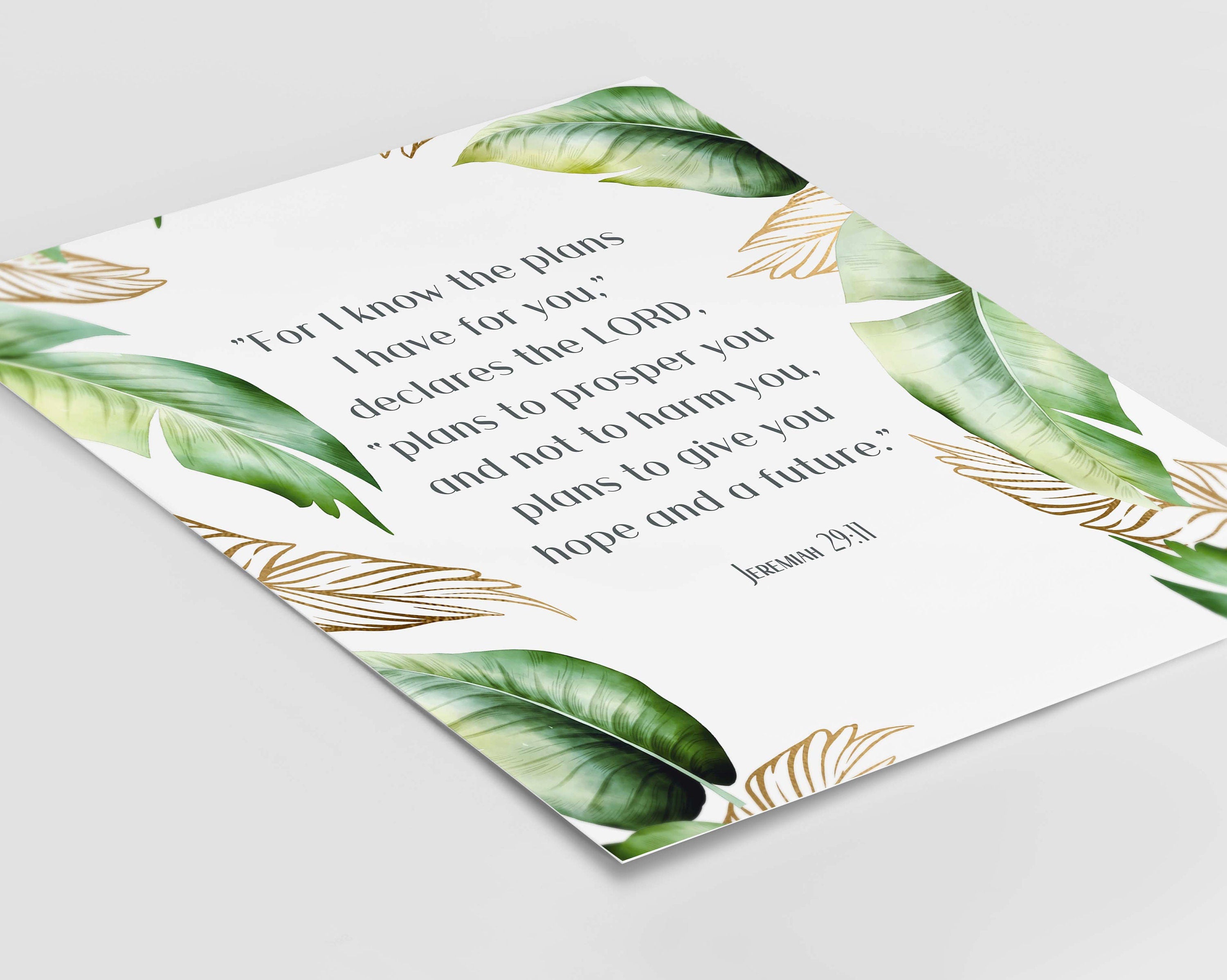 Give you Hope and a Future Jeremiah 29:11 Bible Verse Print, Inspirational Gift Wall Art Unframed