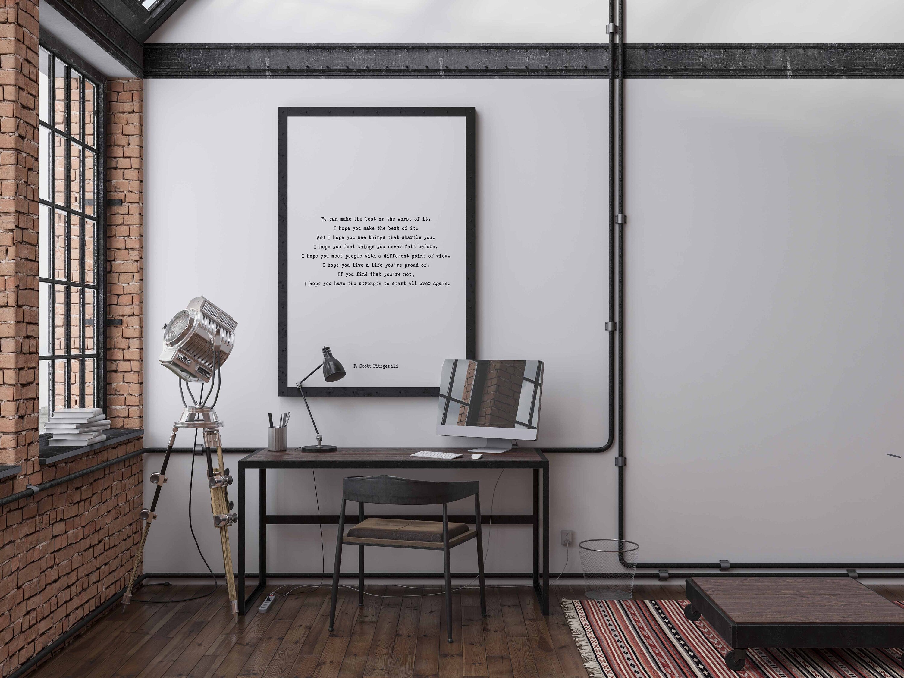 Inspirational F Scott Fitzgerald Framed Art Print - Make The Best Of It Quote Ready to Hang Art