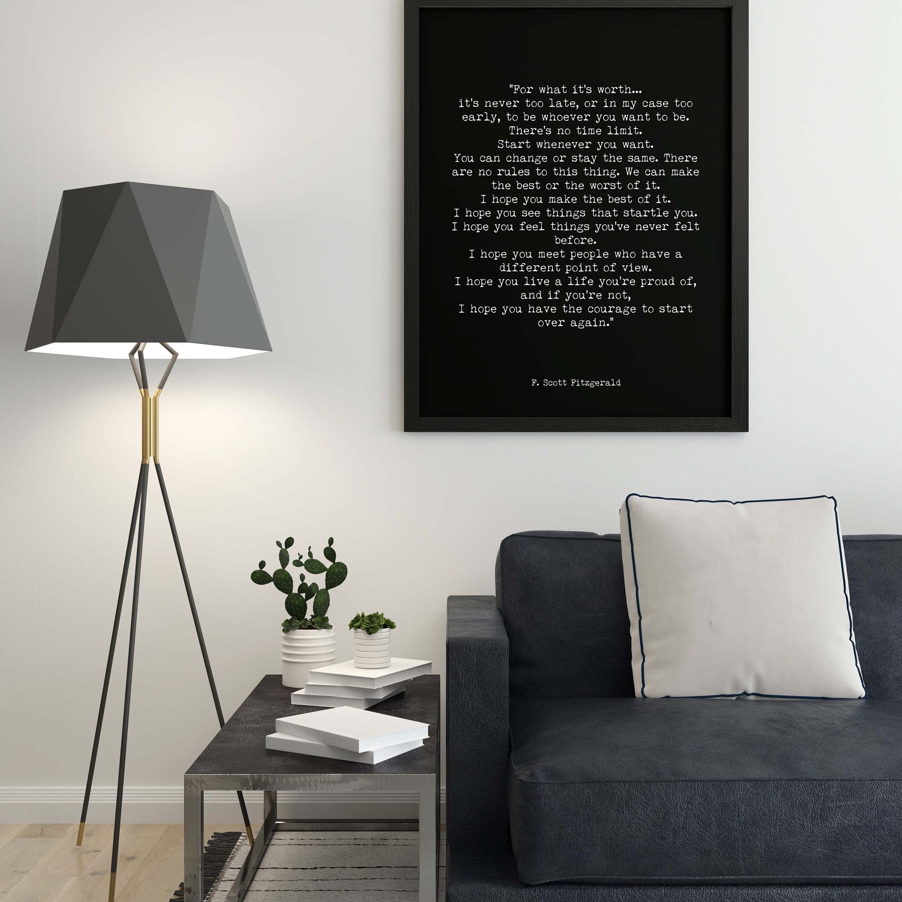 Inspirational F Scott Fitzgerald Framed Art Print - Make The Best Of It Quote Ready to Hang Art