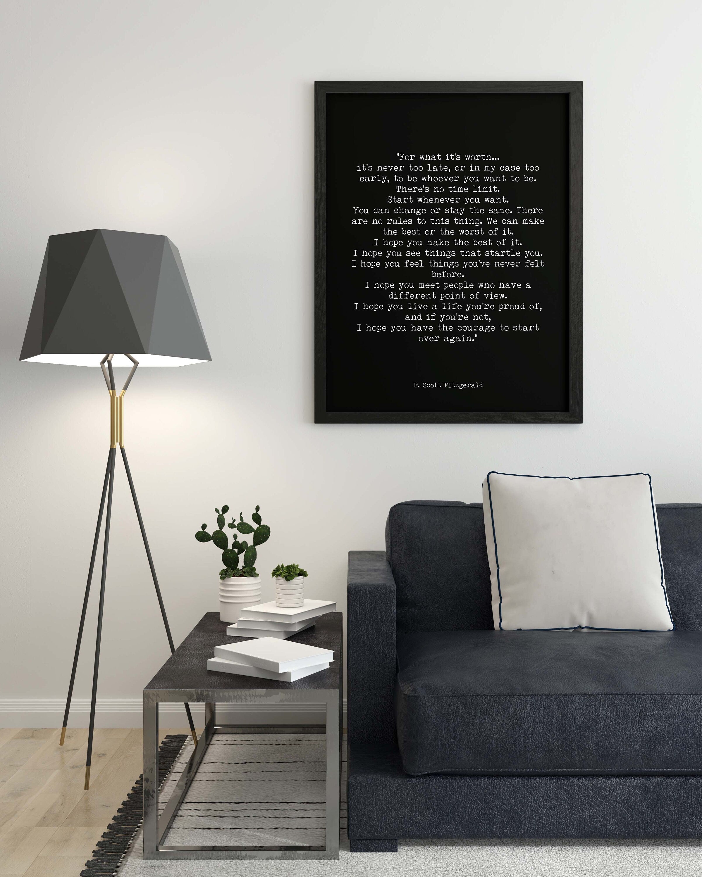 Inspirational F Scott Fitzgerald Framed Art Print - Make The Best Of It Quote Ready to Hang Art