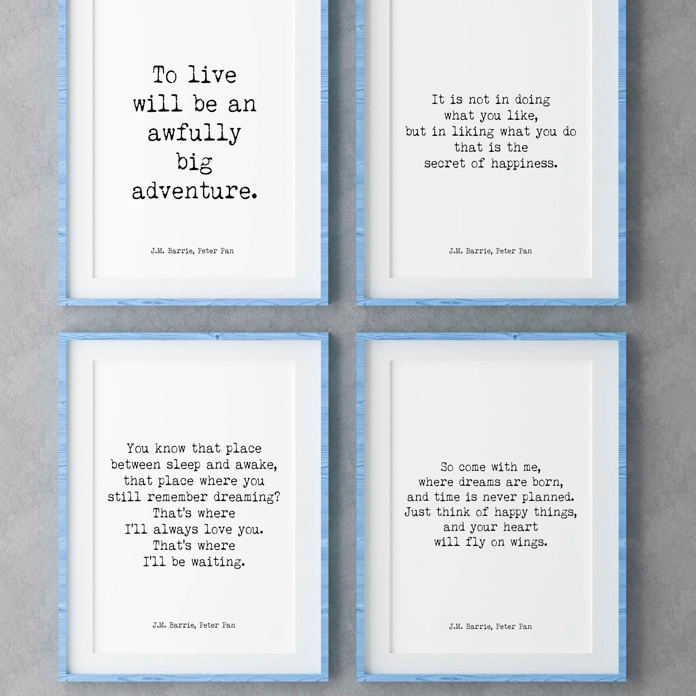 Peter Pan Quote Prints, Prints Set