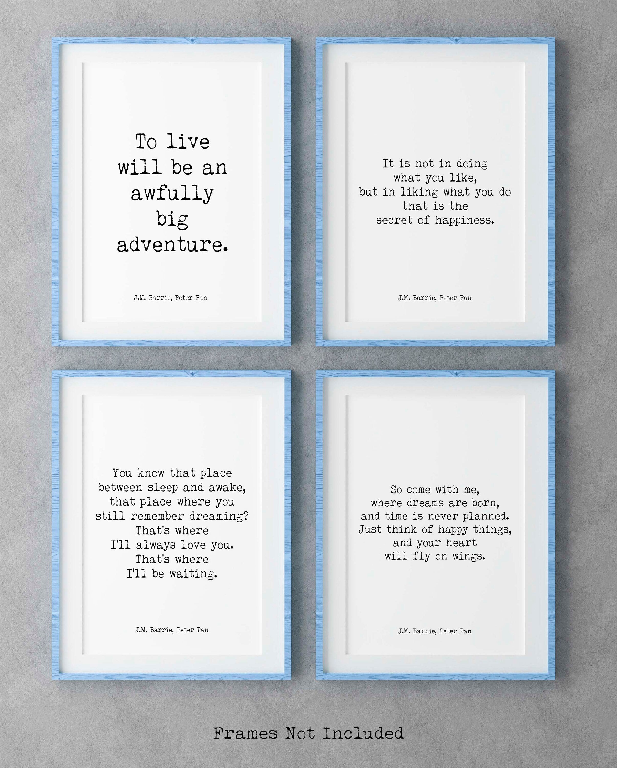 Peter Pan Quote Prints, Prints Set