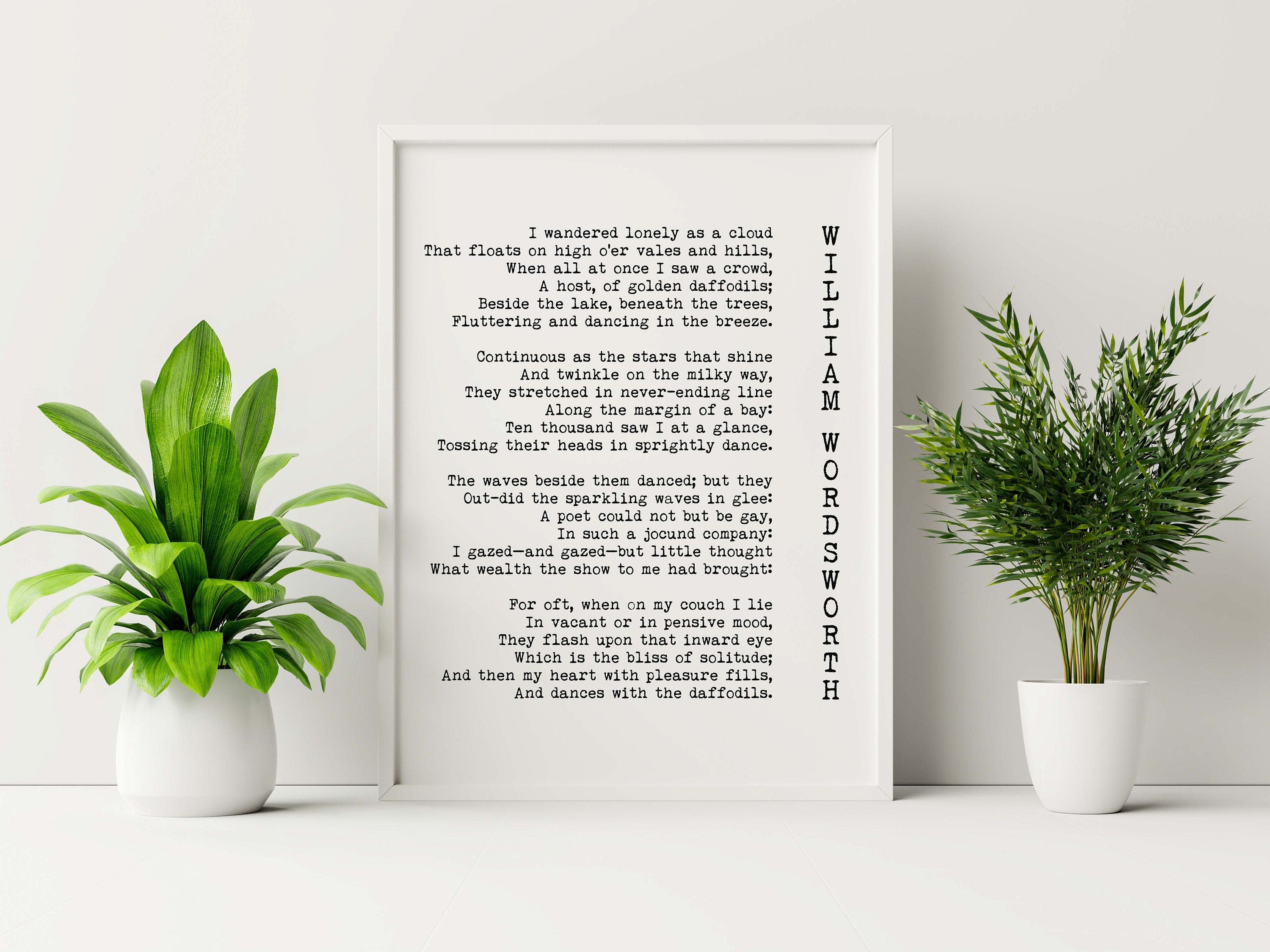 Daffodils Poem Art Print, William Wordsworth Poetry