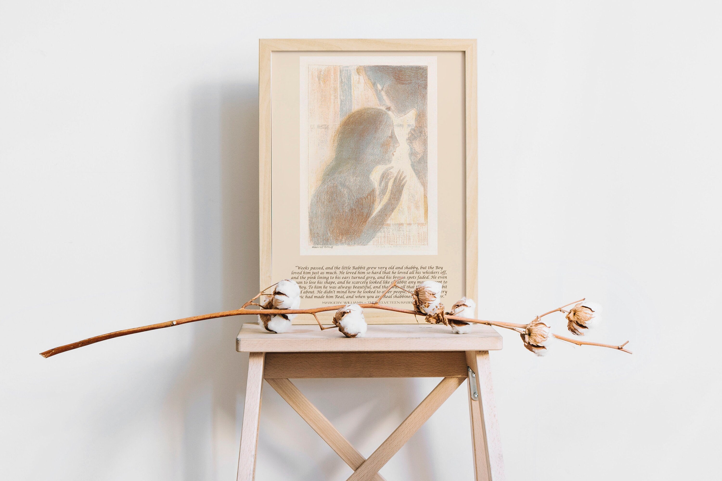 The Velveteen Rabbit Wall Art Prints Quote, Maurice Denis Unframed Fine Art Print - When You Are Real