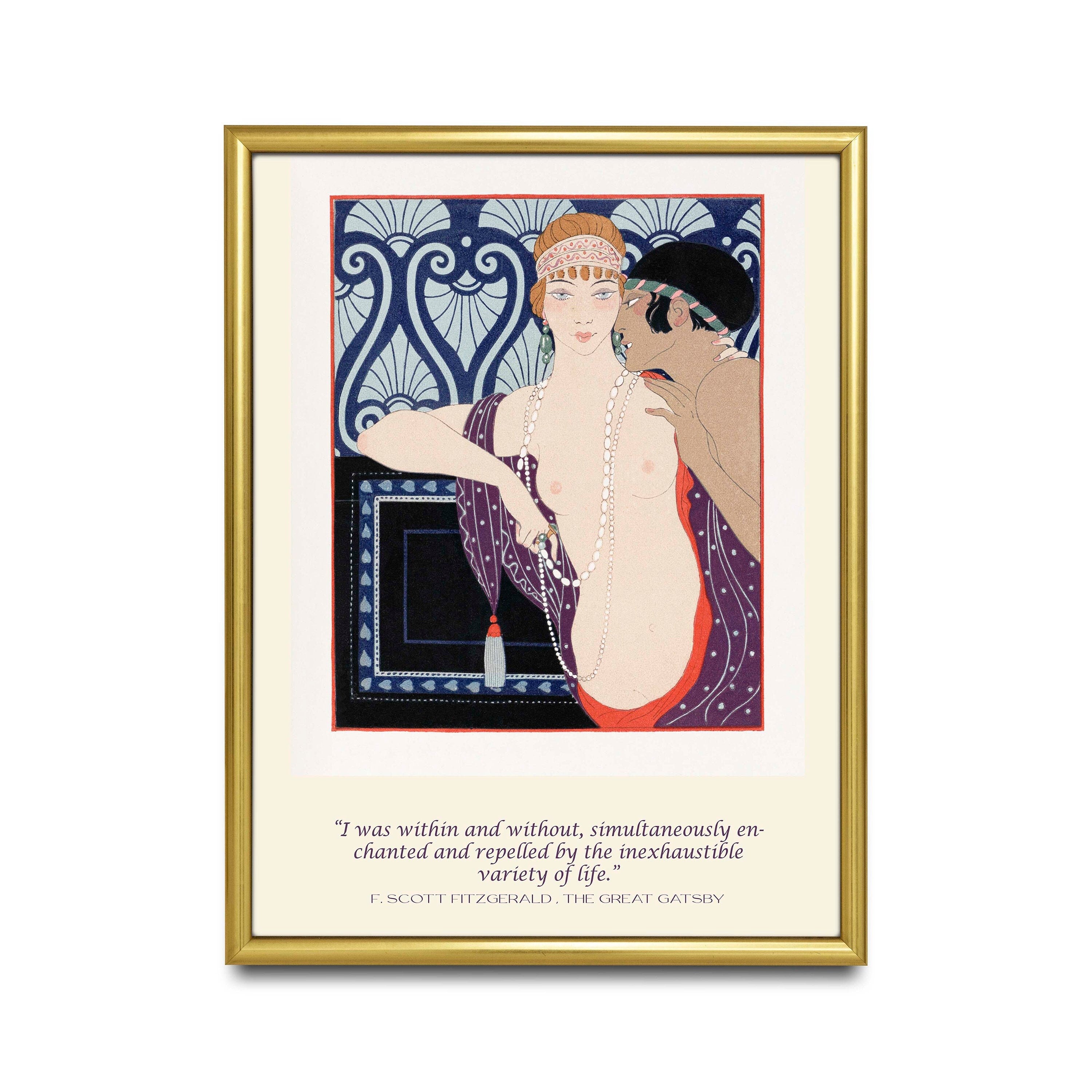 F Scott Fitzgerald Quote Print, Great Gatsby Unframed Art Deco Print - French Fashion Illustration 1920s
