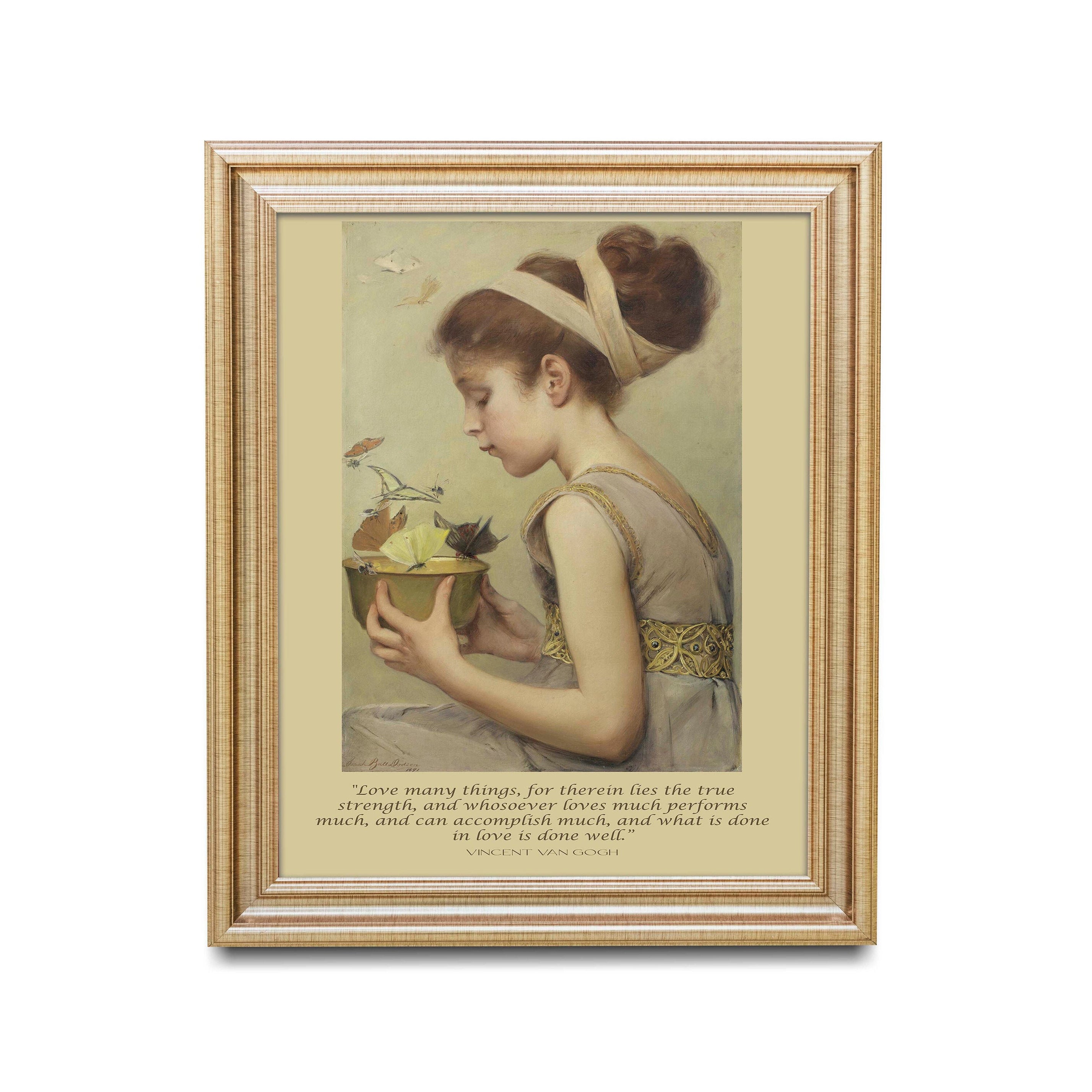 Vincent Van Gogh Inspirational Quote, Sarah Paxton Ball Dodson Fine Art Print Girl with Butterflies