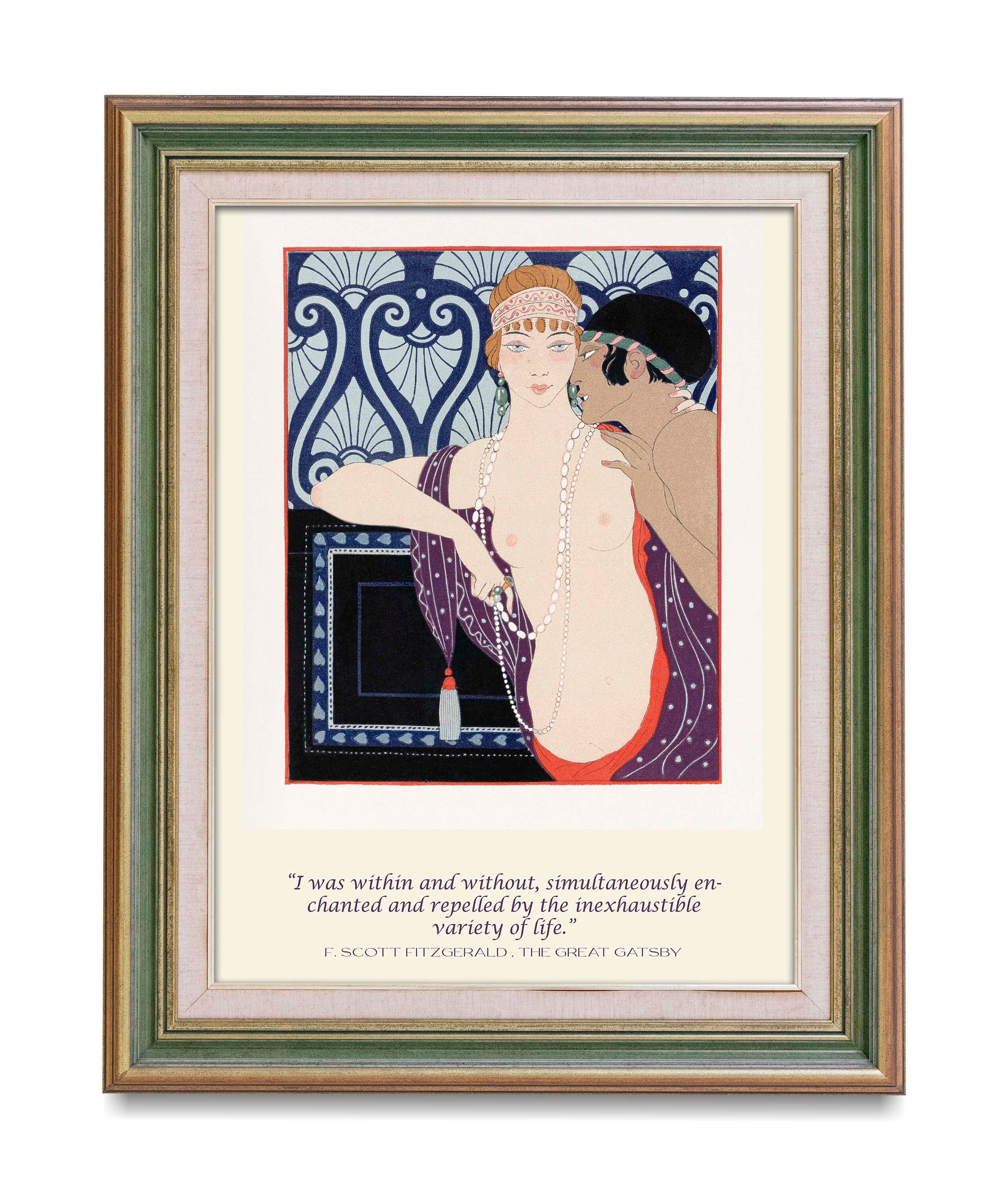 F Scott Fitzgerald Quote Print, Great Gatsby Unframed Art Deco Print - French Fashion Illustration 1920s