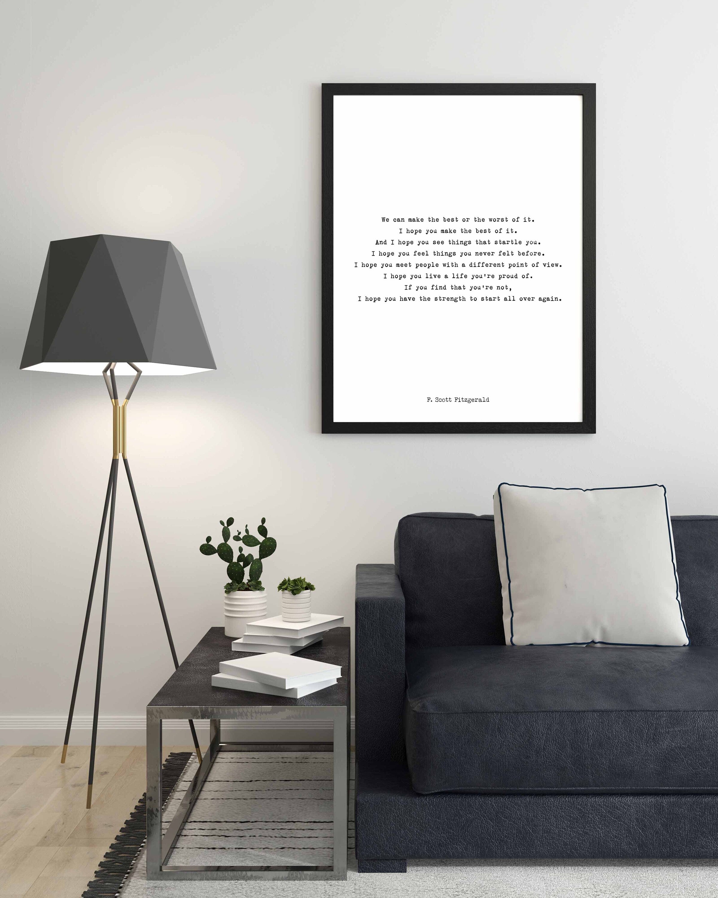F Scott Fitzgerald Framed Art - Inspirational Print, Framed Quote Art For Kid's Room