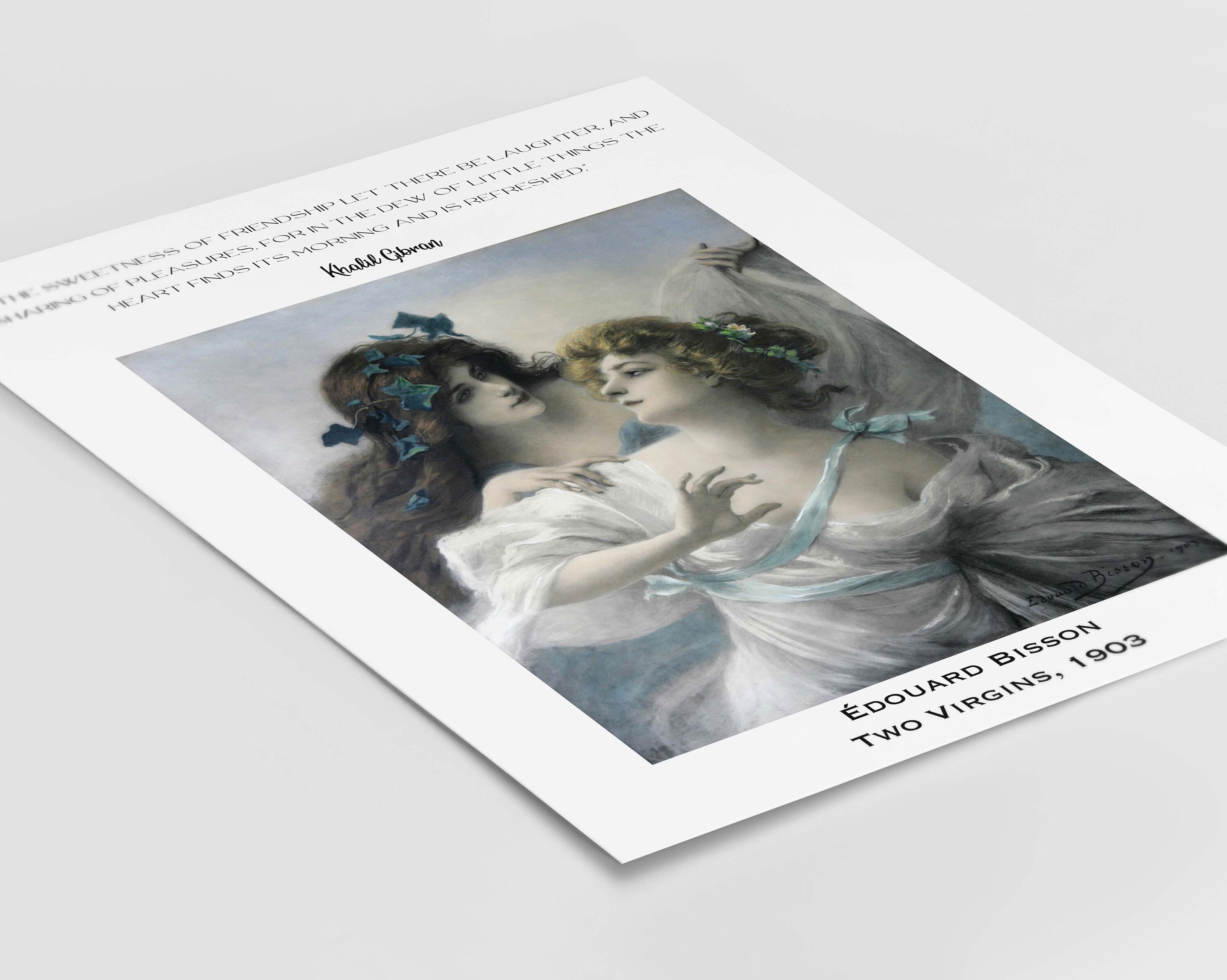 Khalil Gibran Friend Quote, The Prophet Unframed Edouard Bisson Fine Art Print - Two Virgins