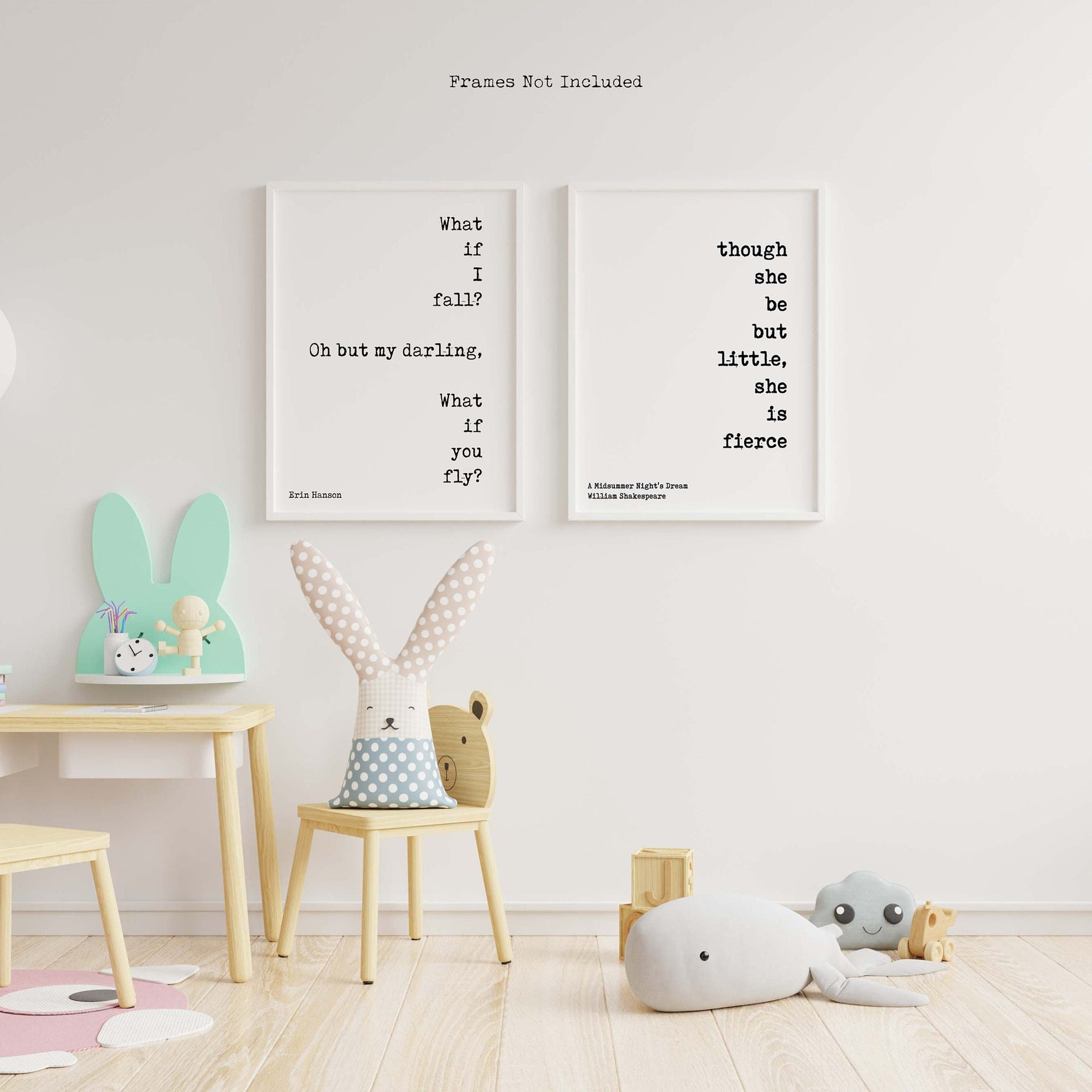 Nursery Wall Art Print set of 2, Black & White Kid's Decor