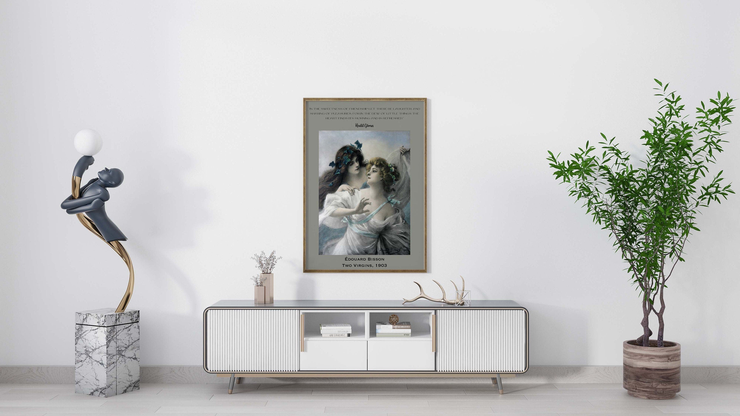 Khalil Gibran Friend Quote, The Prophet Unframed Edouard Bisson Fine Art Print - Two Virgins