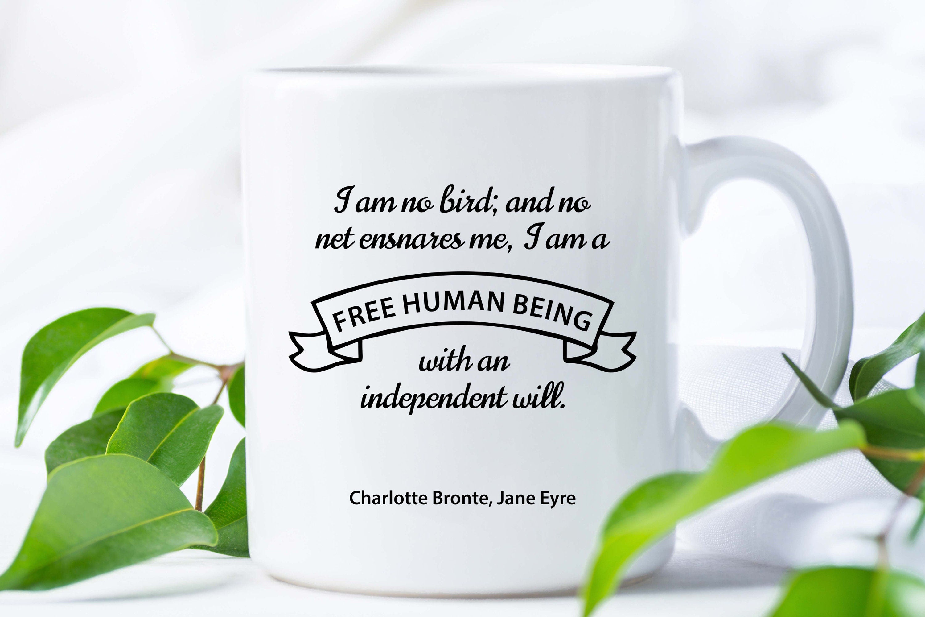 Jane Eyre mug Gift for book lover, I am no Bird Coffee Mug