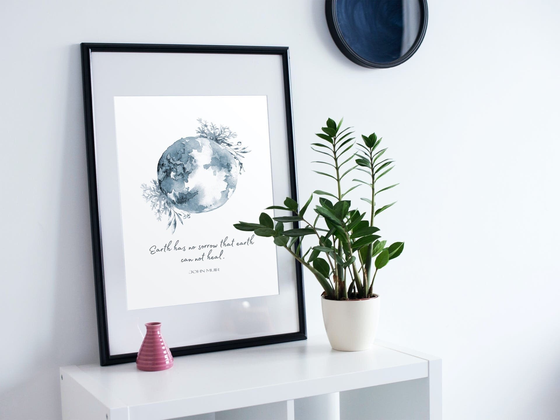 Earth Has No Sorrow John Muir Print Country Decor, Grey Quote Wall Art Print