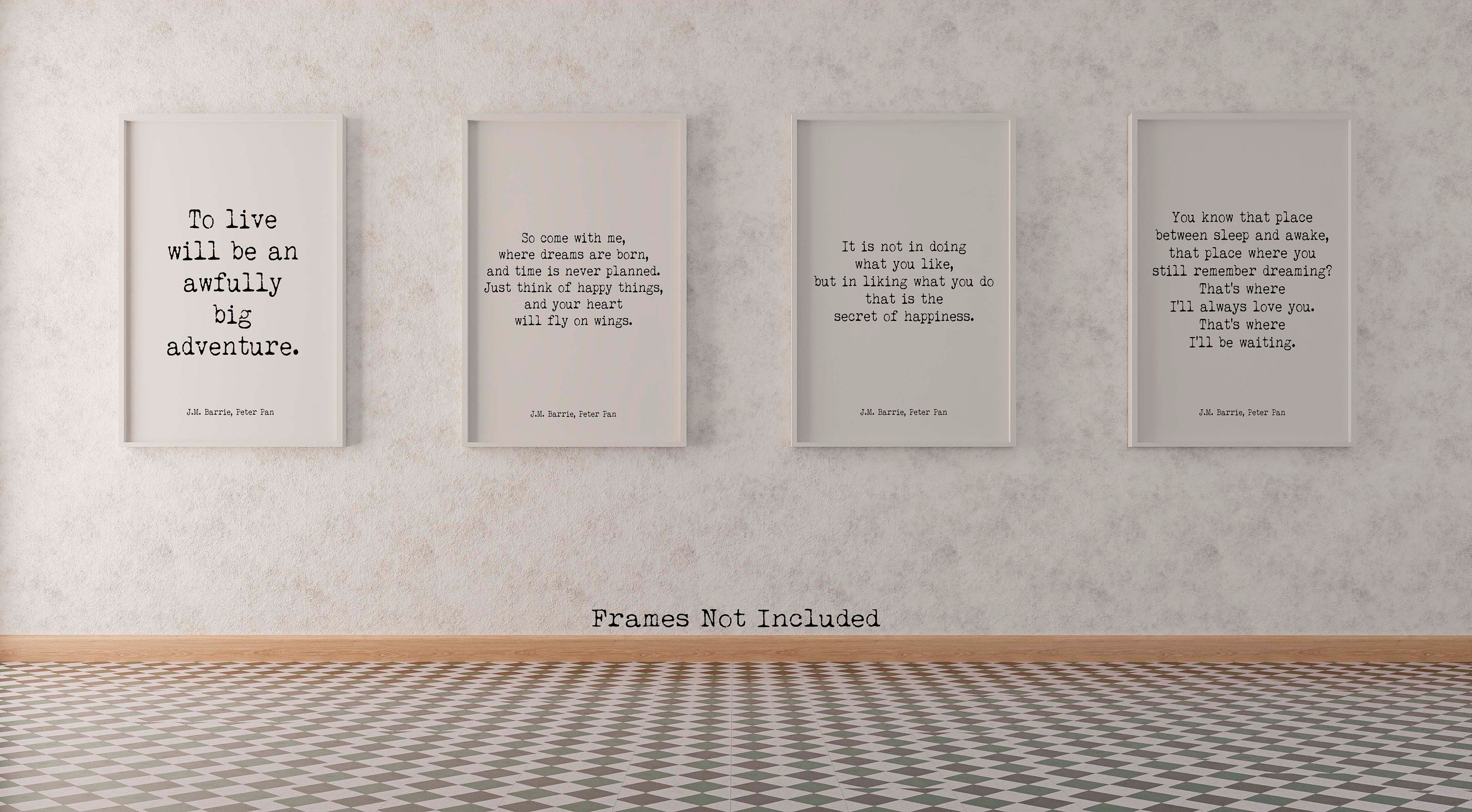 Peter Pan Quote Prints, Prints Set