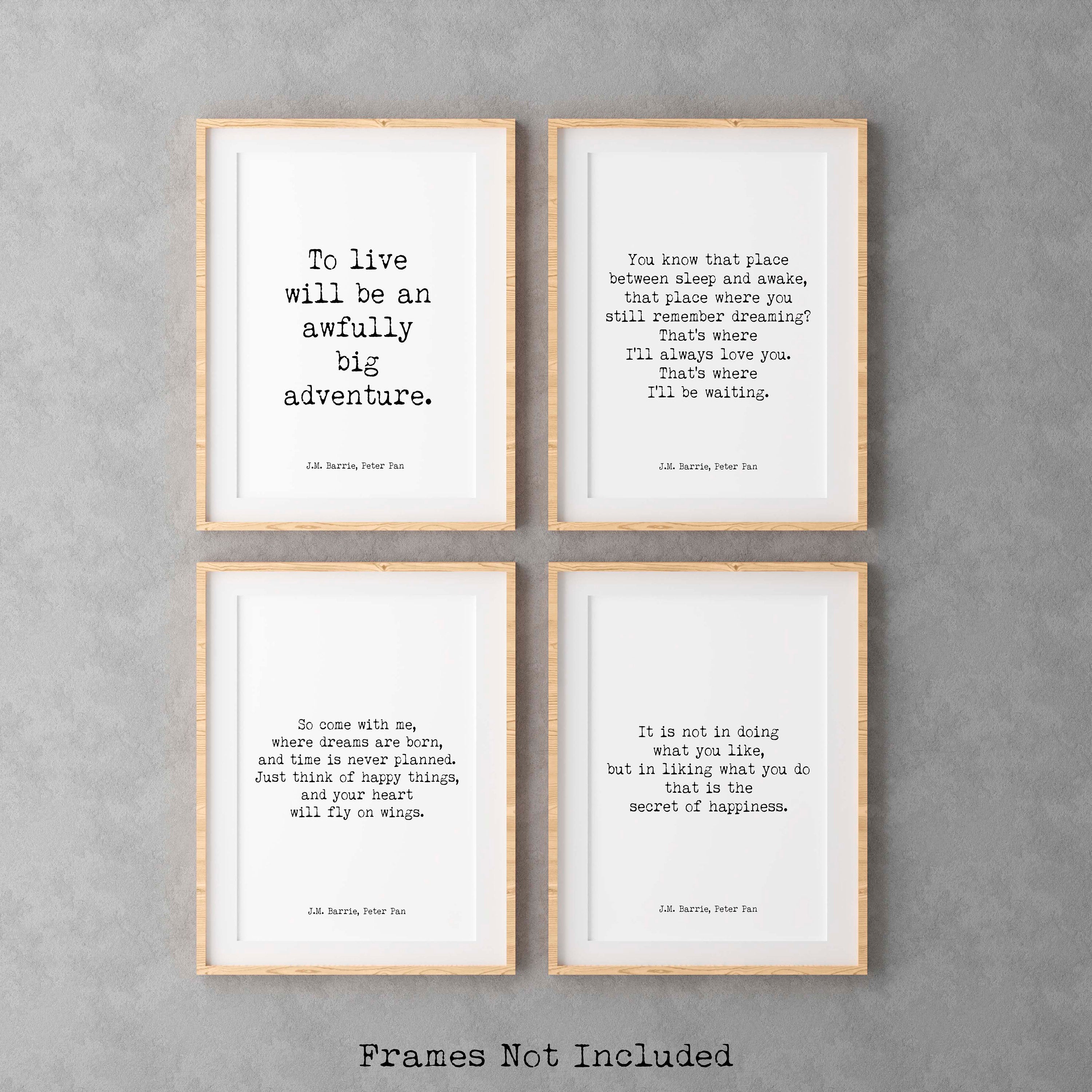 Peter Pan Quote Prints, Prints Set