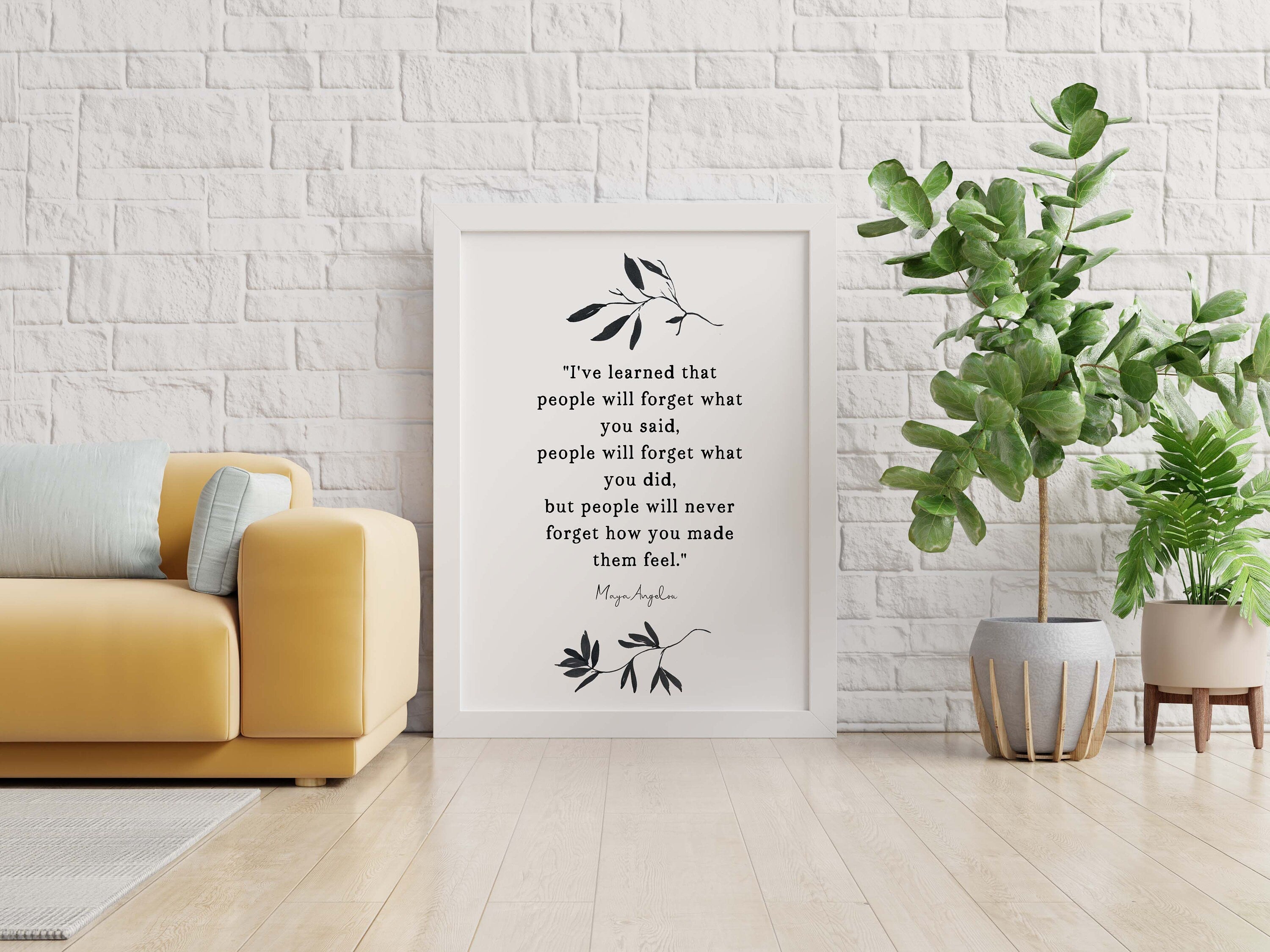 Maya Angelou I've Learned Inspirational Quote Print, Life Quote Minimalist Art