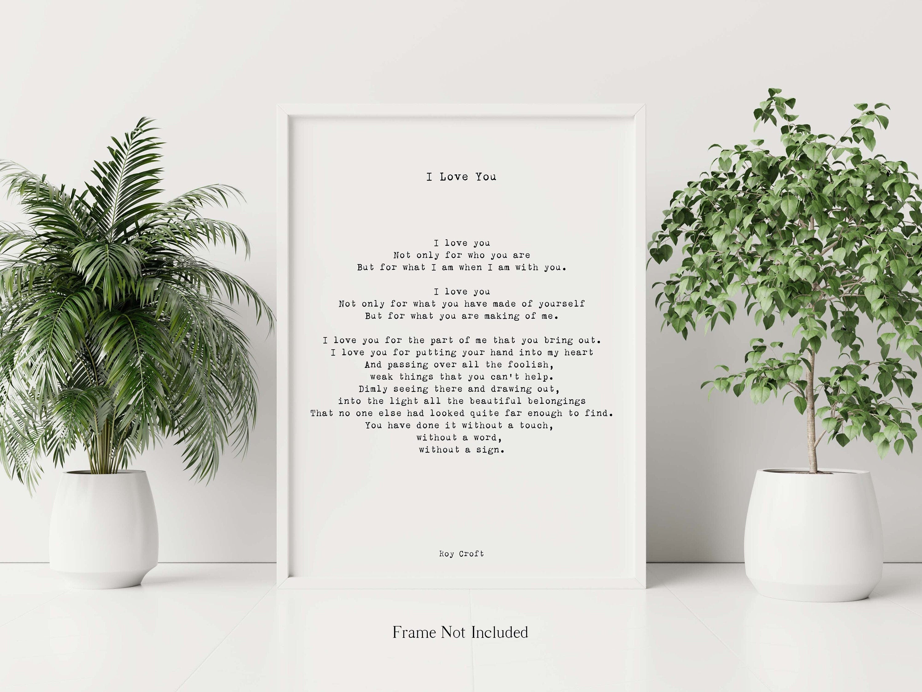 I Love You Poem, Wedding Poem or Engagement Gift Idea