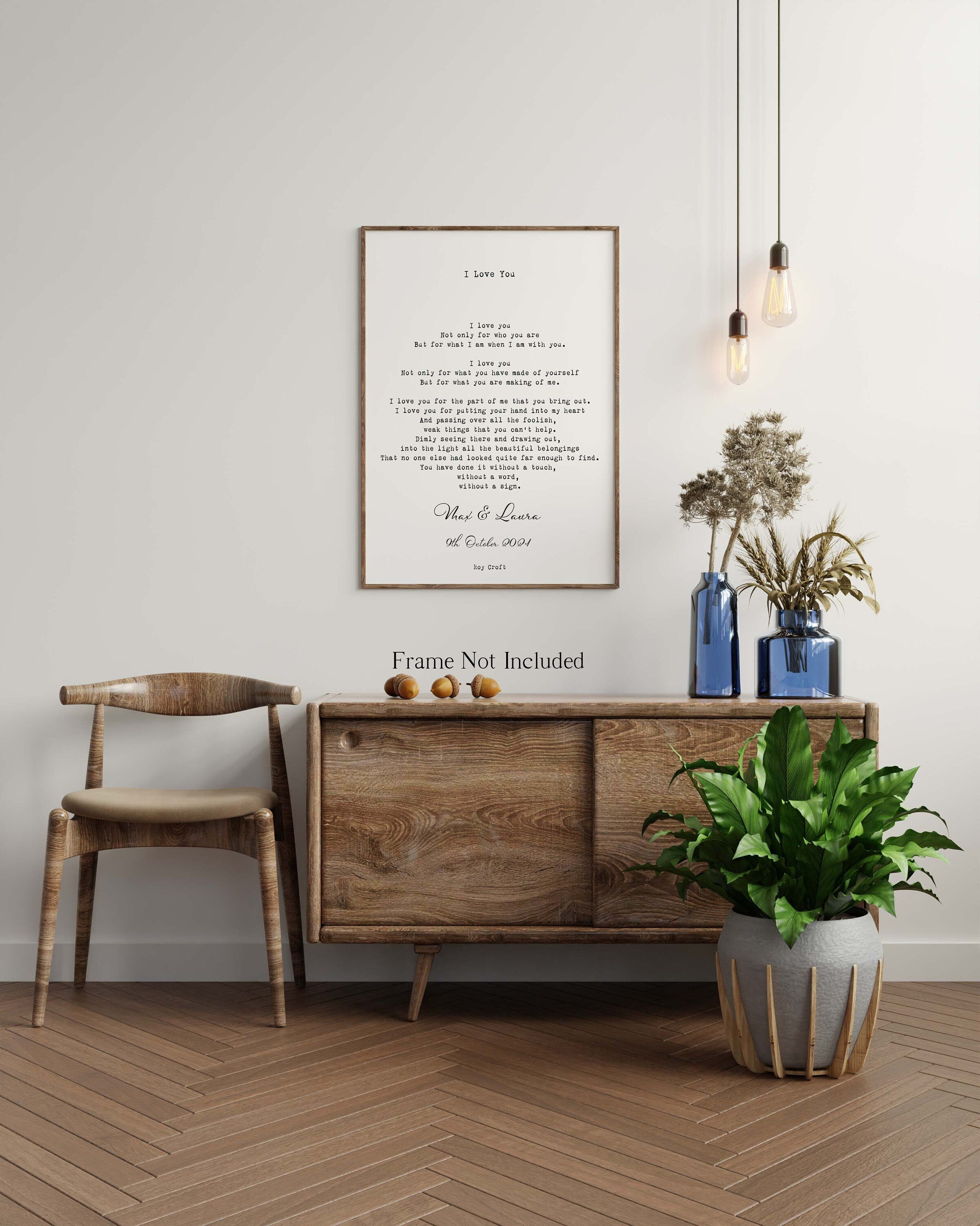 Personalized I Love You Poem, Custom Poem Print Wedding Gift Idea