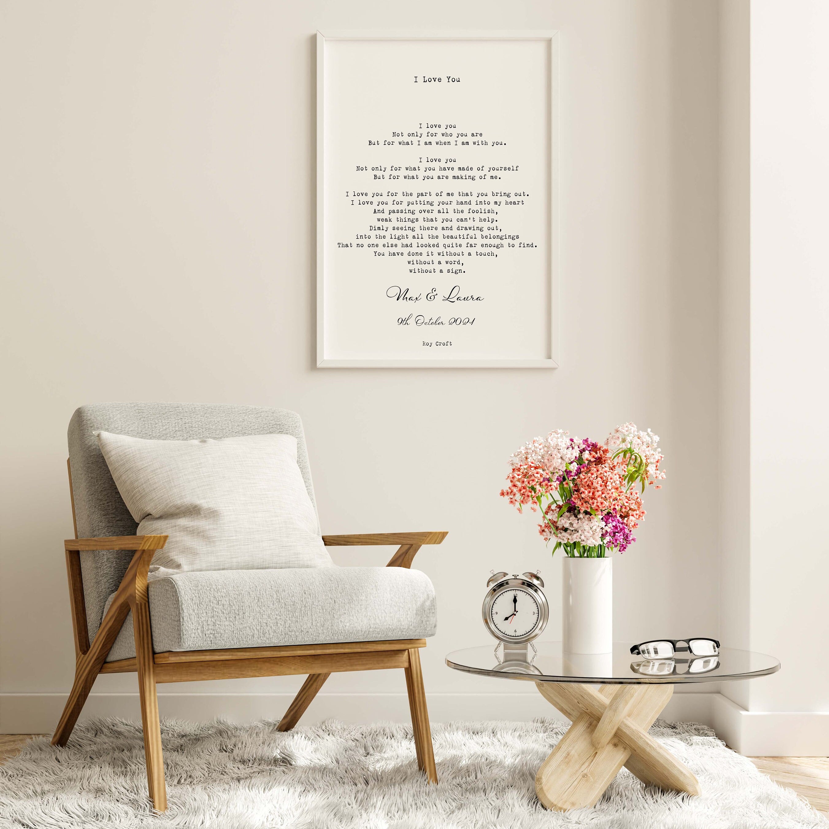 Personalized I Love You Poem, Custom Poem Print Wedding Gift Idea