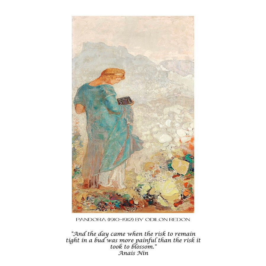 Anais Nin And The Day Came Quote Wall Art Prints, Odilon Redon