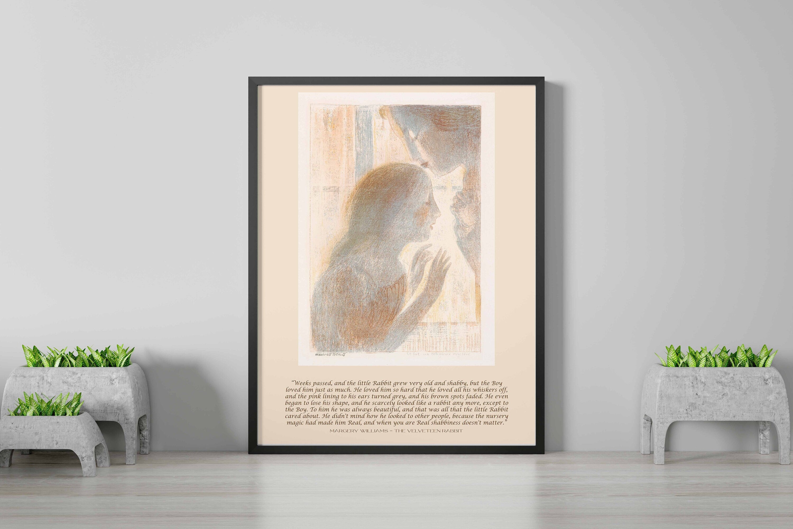 The Velveteen Rabbit Wall Art Prints Quote, Maurice Denis Unframed Fine Art Print - When You Are Real