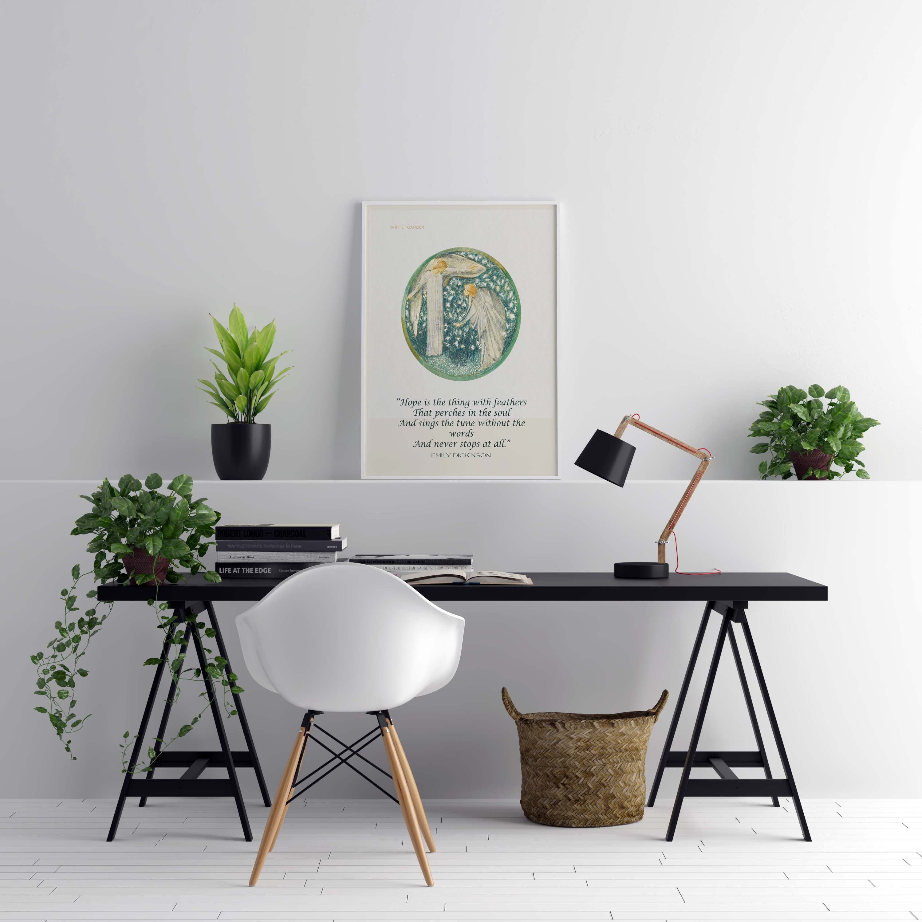 Emily Dickinson Wall Art Prints Quote, Edward Burne–Jones unframed Fine Art Print
