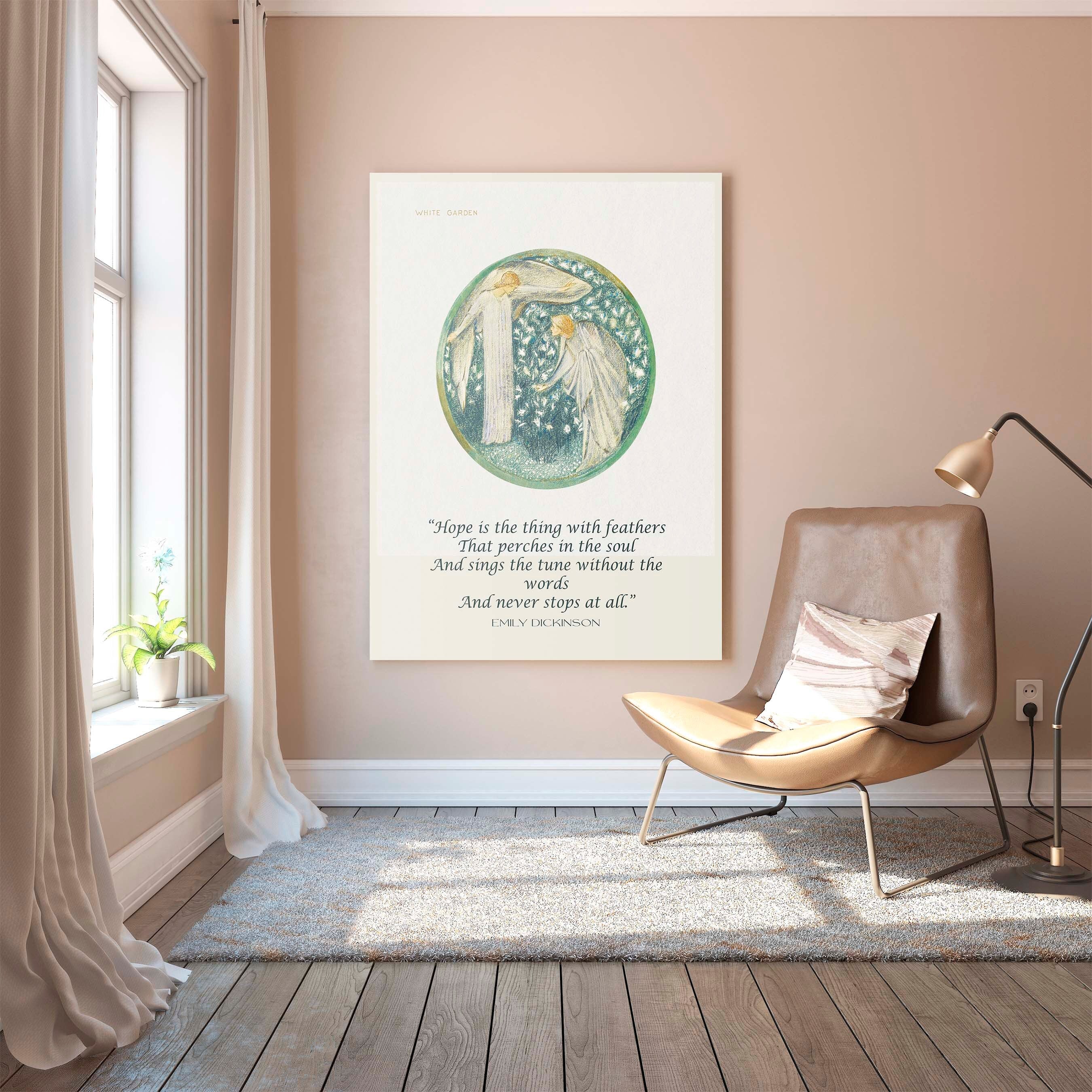 Emily Dickinson Wall Art Prints Quote, Edward Burne–Jones unframed Fine Art Print