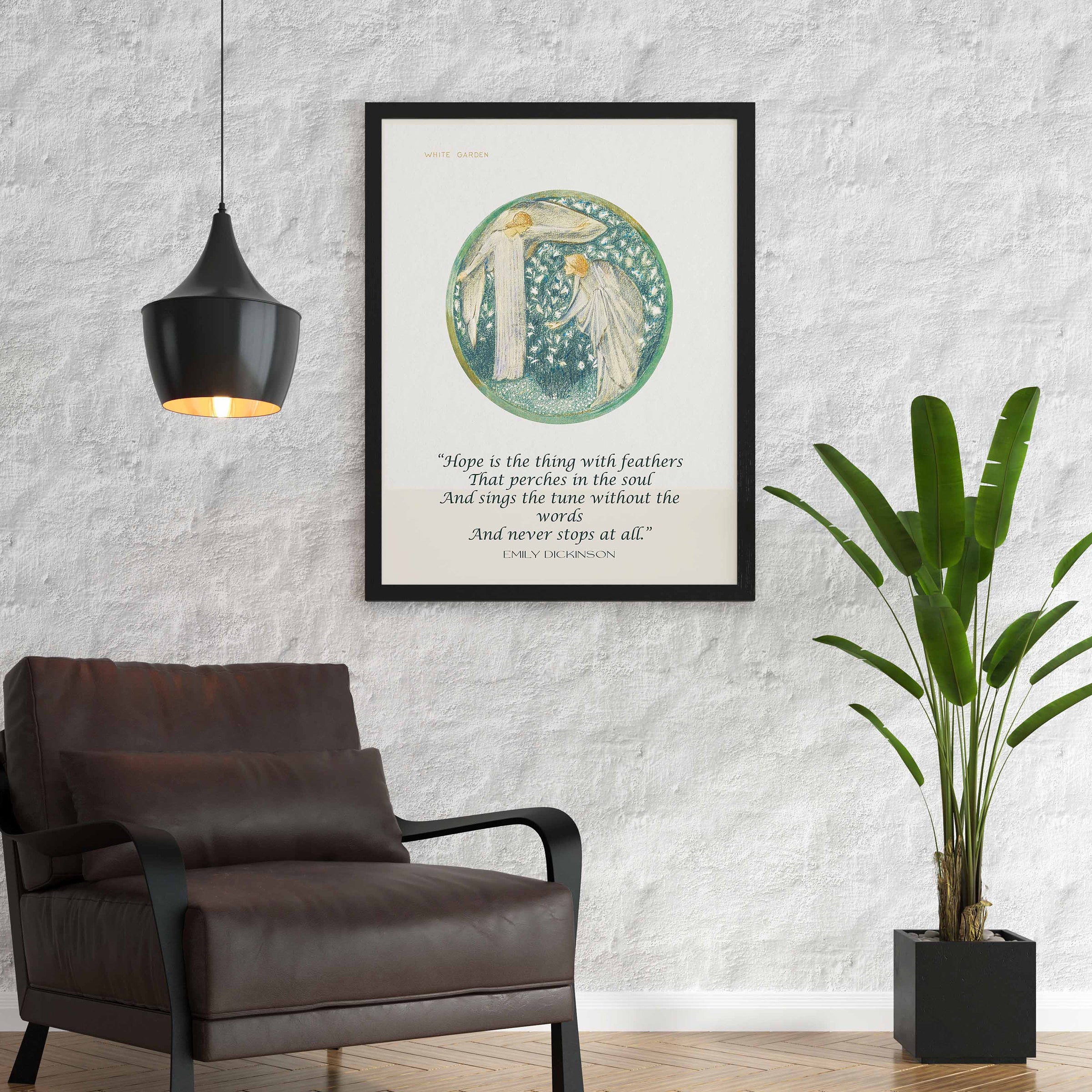 Emily Dickinson Wall Art Prints Quote, Edward Burne–Jones unframed Fine Art Print