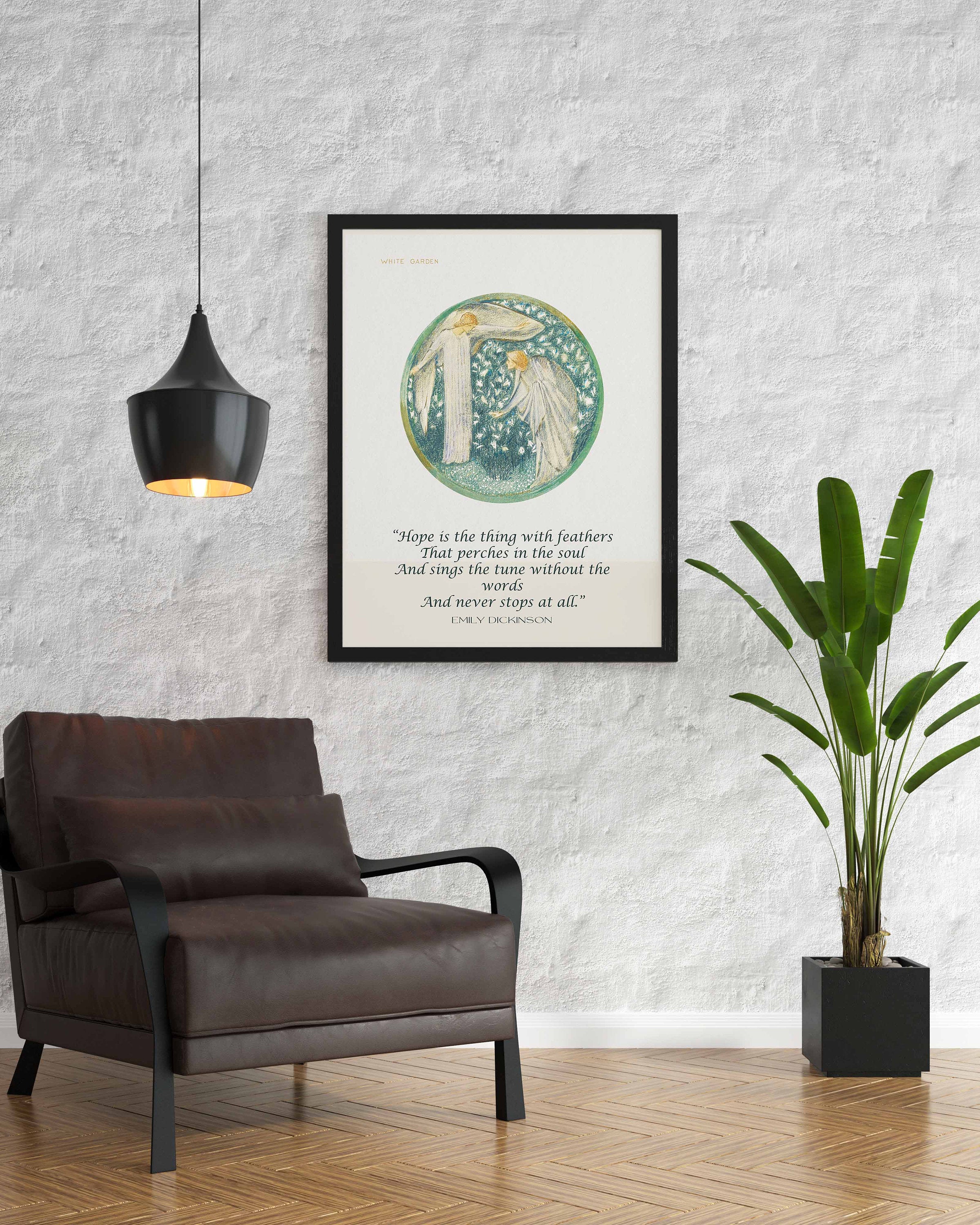 Emily Dickinson Wall Art Prints Quote, Edward Burne–Jones unframed Fine Art Print