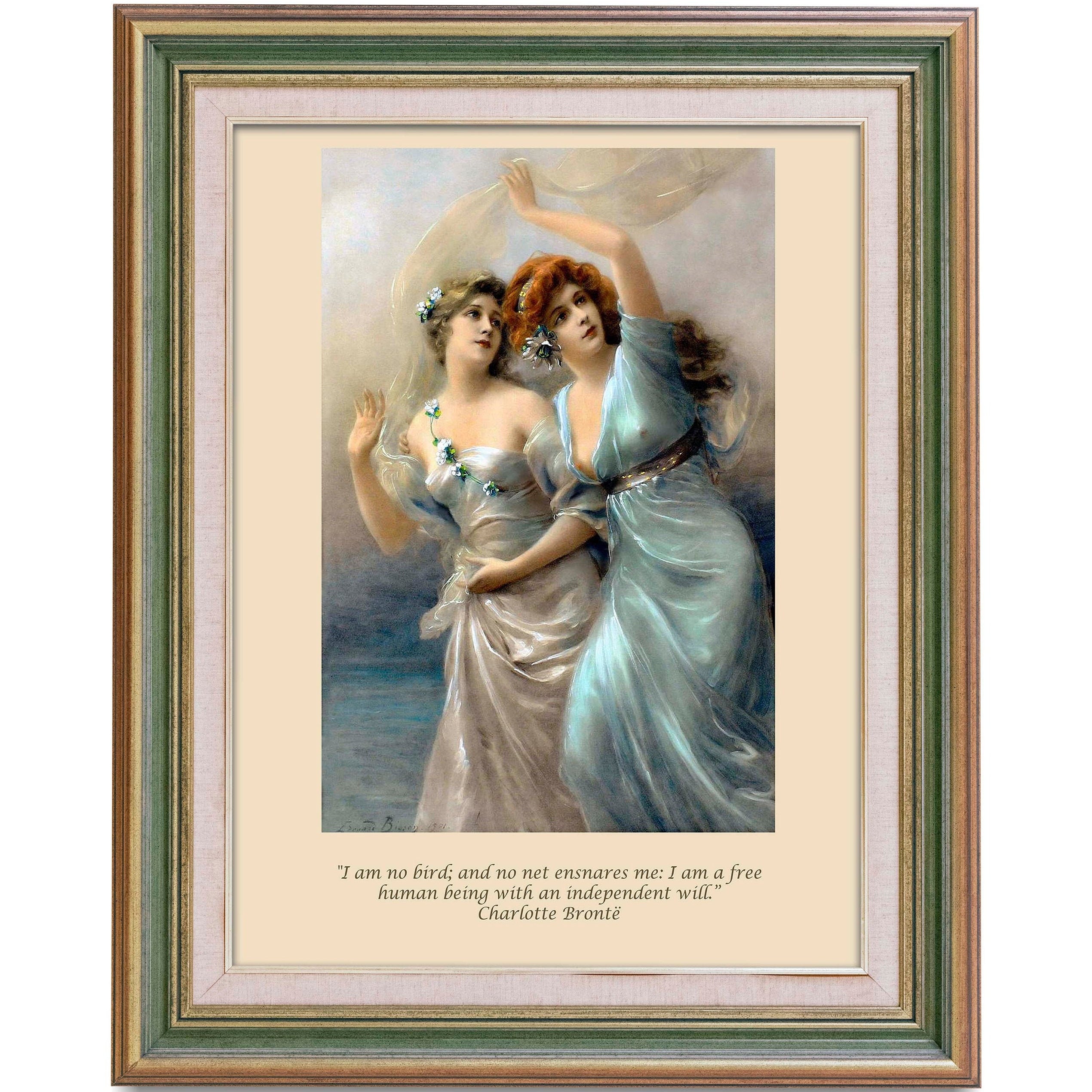 Charlotte Bronte Inspirational Quote, Unframed Edouard Bisson Fine Art Prints - Love's Messengers