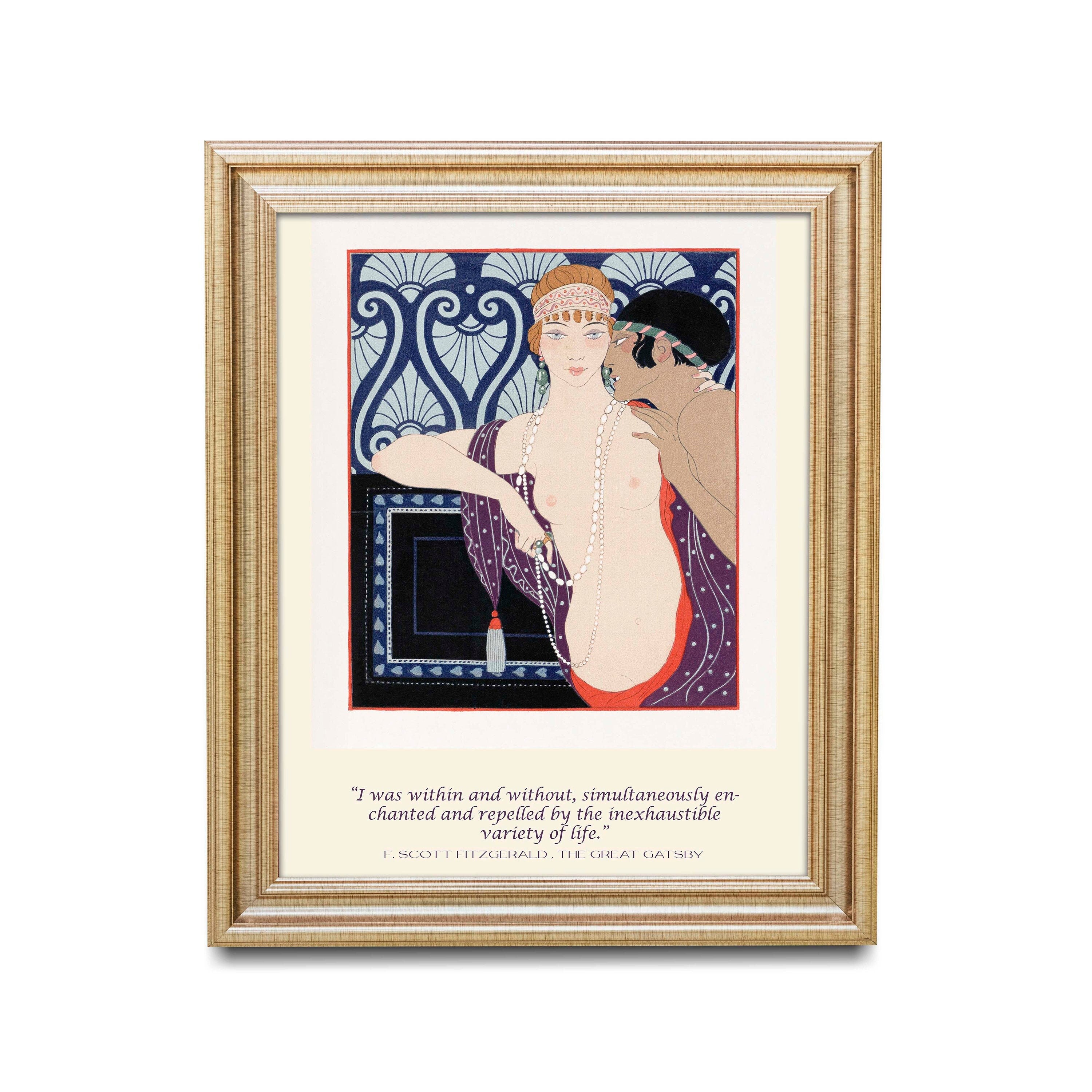 F Scott Fitzgerald Quote Print, Great Gatsby Unframed Art Deco Print - French Fashion Illustration 1920s