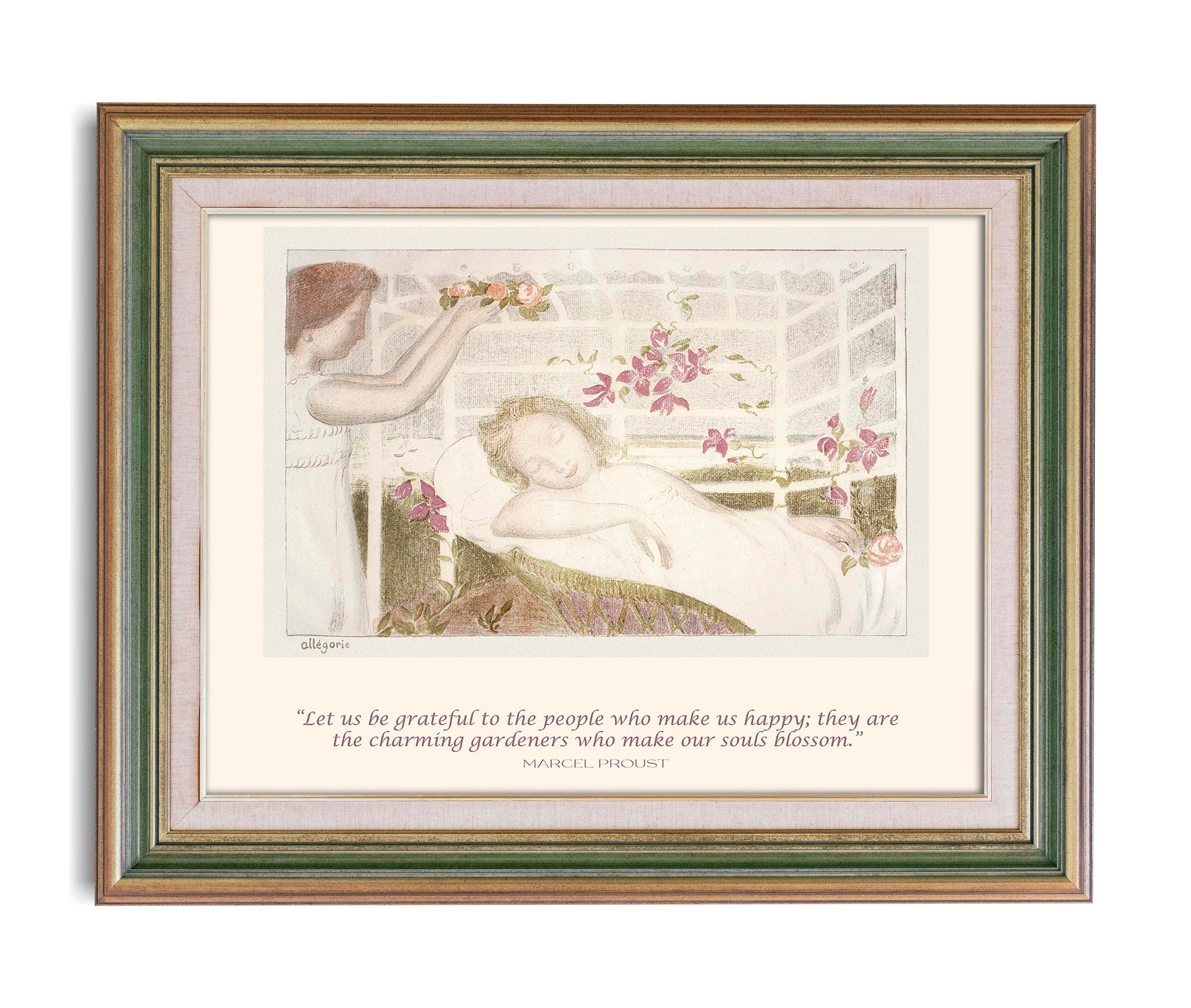 Marcel Proust Inspirational Gratitude Quote, Maurice Denis Fine Art Prints - Be grateful to the people who make us happy