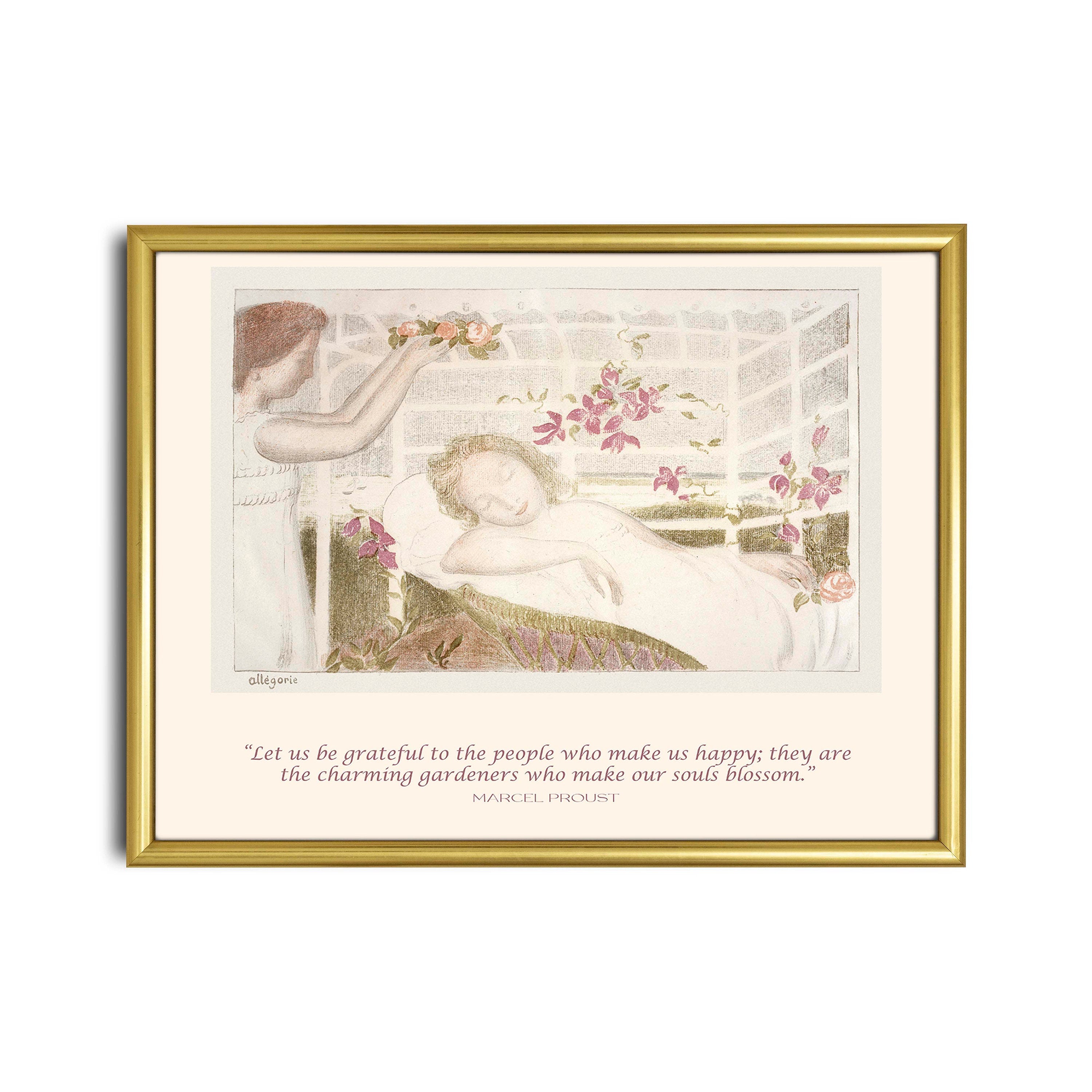 Marcel Proust Inspirational Gratitude Quote, Maurice Denis Fine Art Prints - Be grateful to the people who make us happy