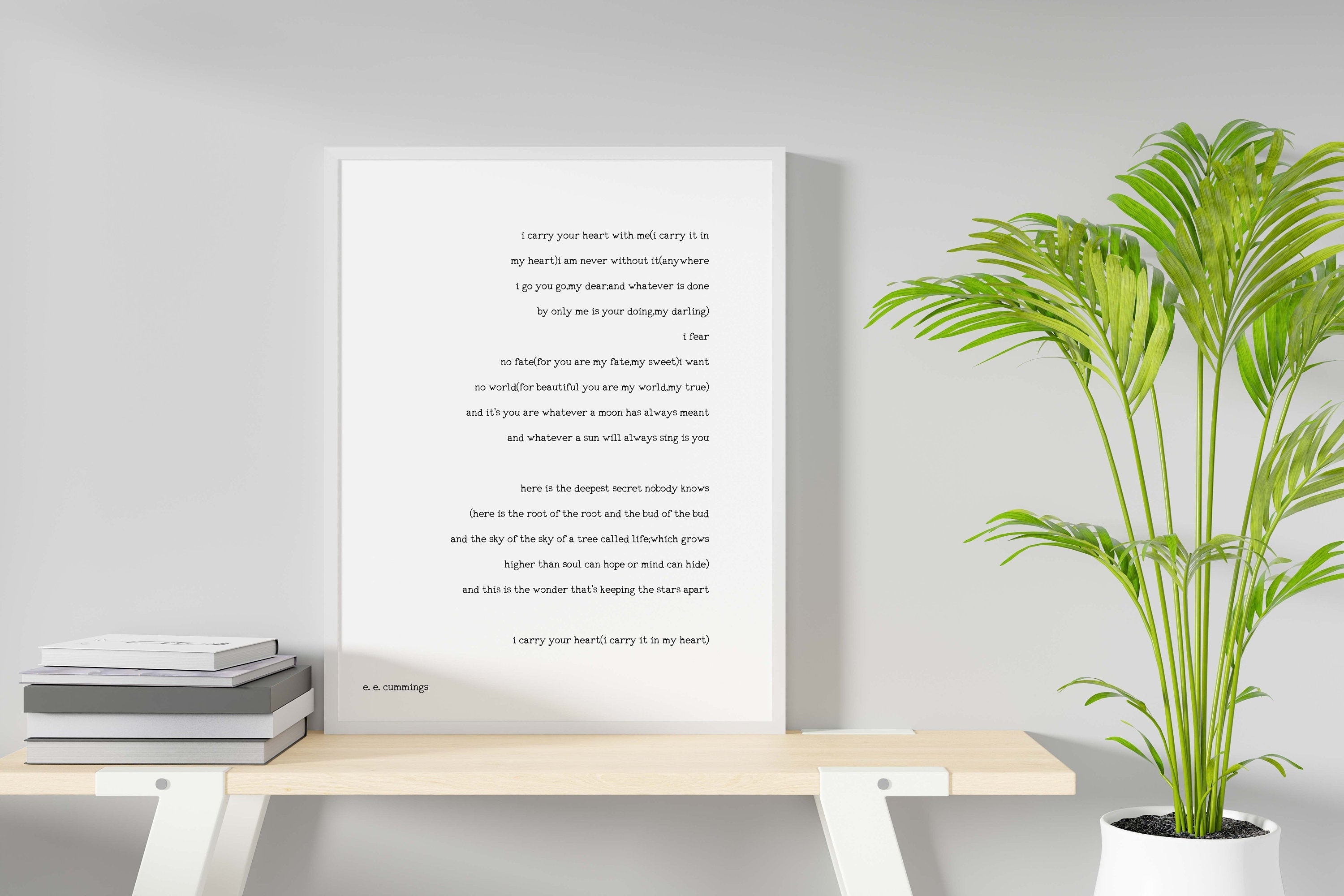 i carry your heart, poem by E E Cummings print