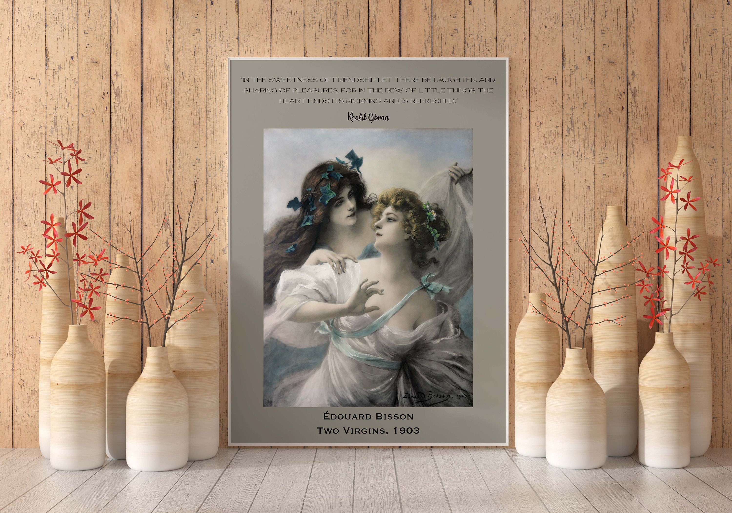 Khalil Gibran Friend Quote, The Prophet Unframed Edouard Bisson Fine Art Print - Two Virgins