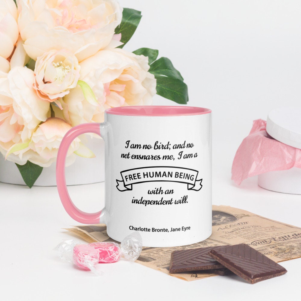 Jane Eyre Quote Coffee Mug, I Am No Bird Charlotte Bronte
