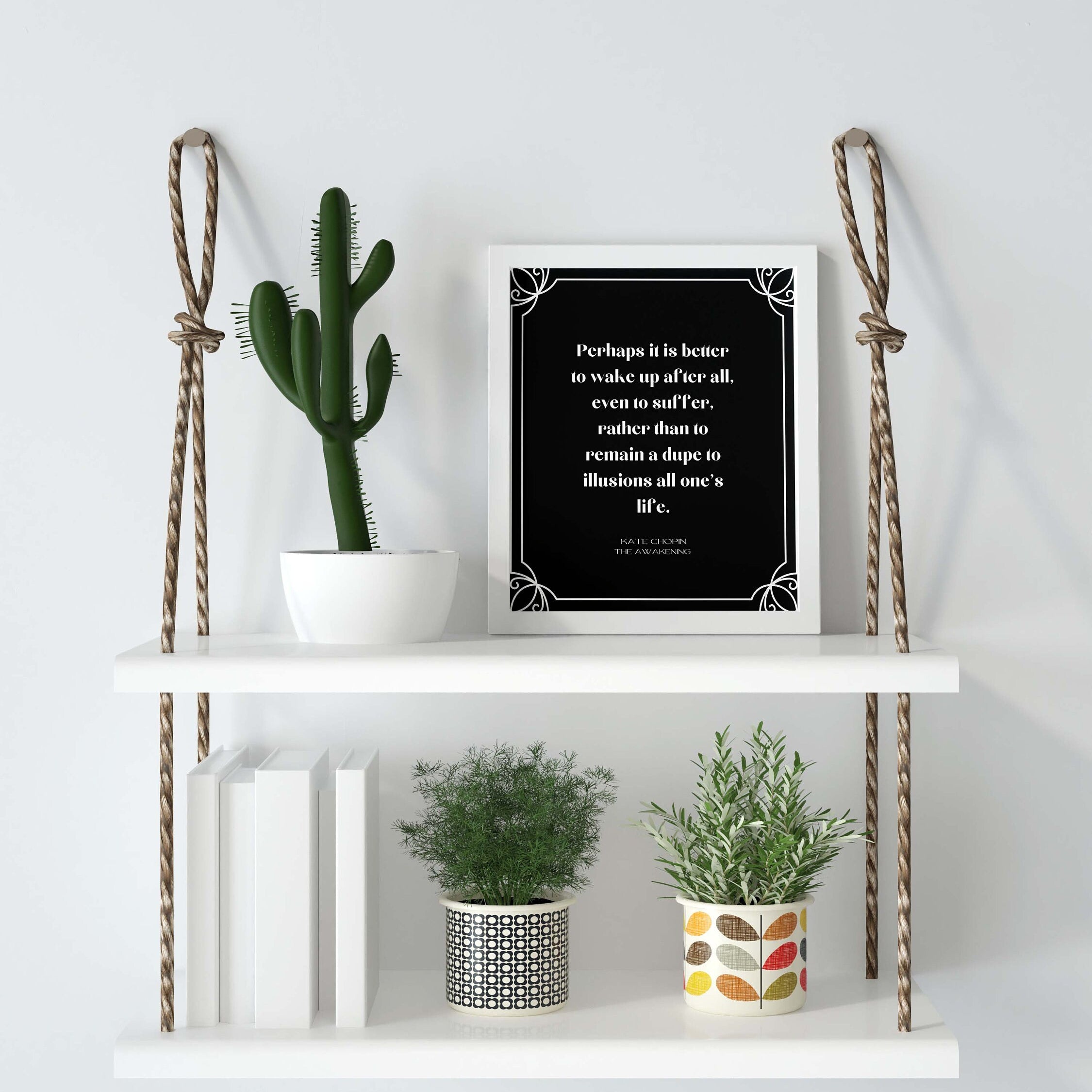 Kate Chopin The Awakening Quote Unframed Typography Print, Inspirational Print Gift in Black & White