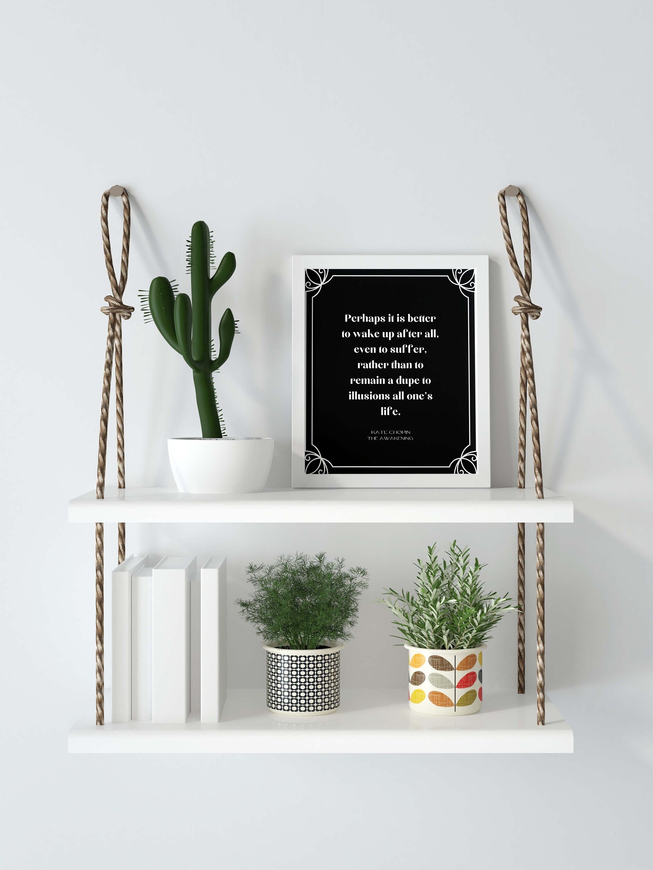 Kate Chopin The Awakening Quote Unframed Typography Print, Inspirational Print Gift in Black & White
