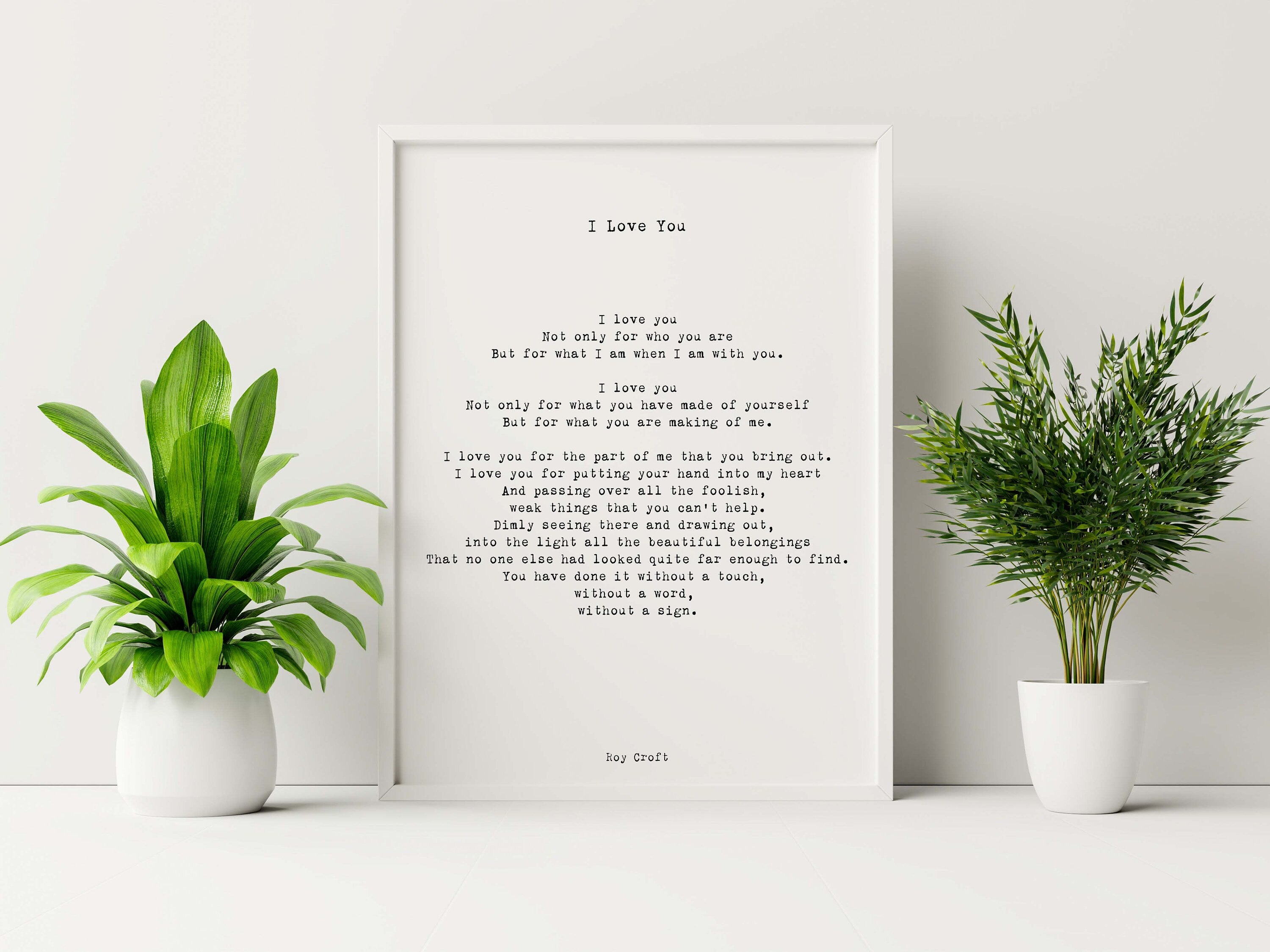 I Love You Poem, Wedding Poem or Engagement Gift Idea