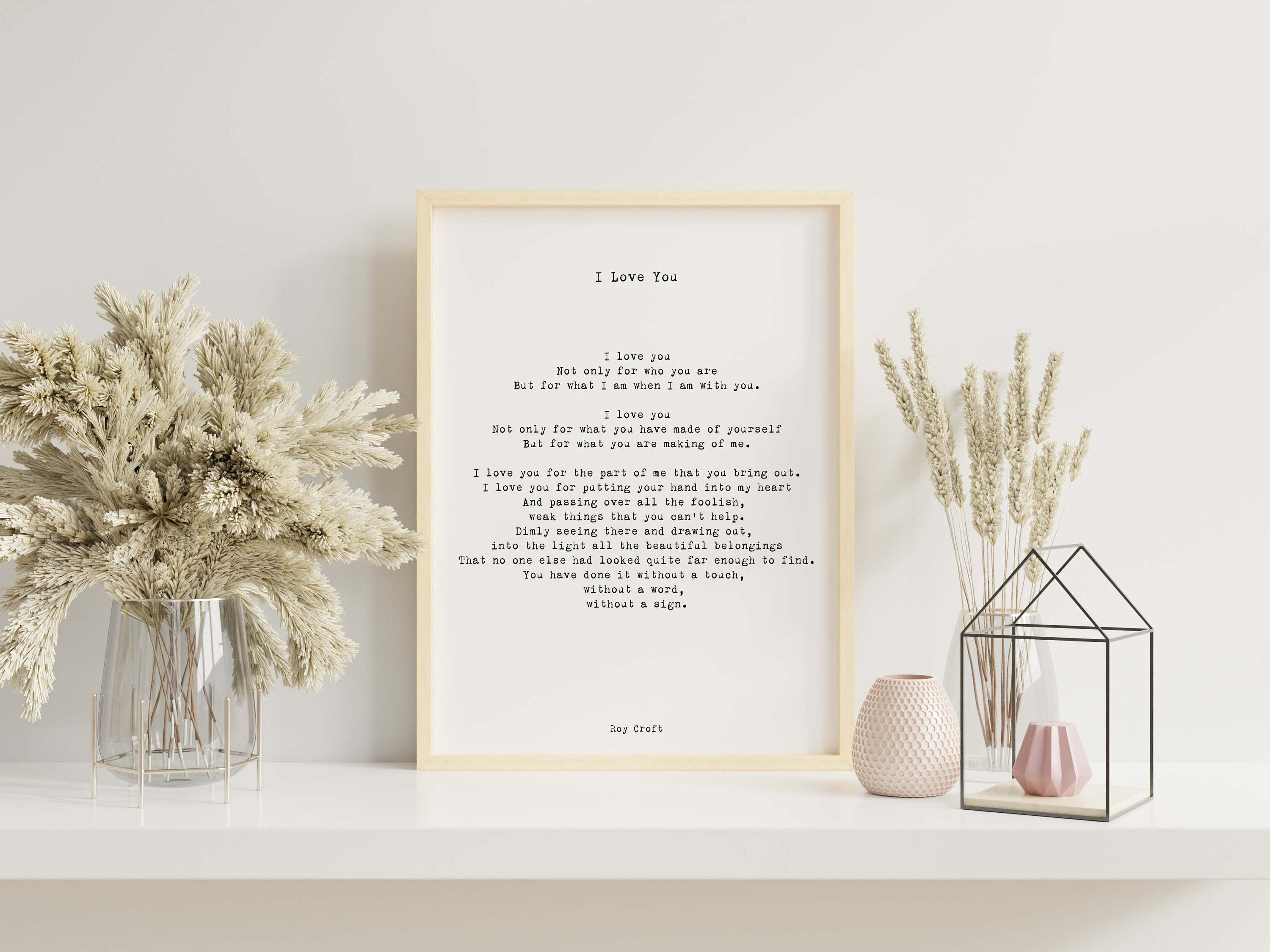 I Love You Poem, Wedding Poem or Engagement Gift Idea