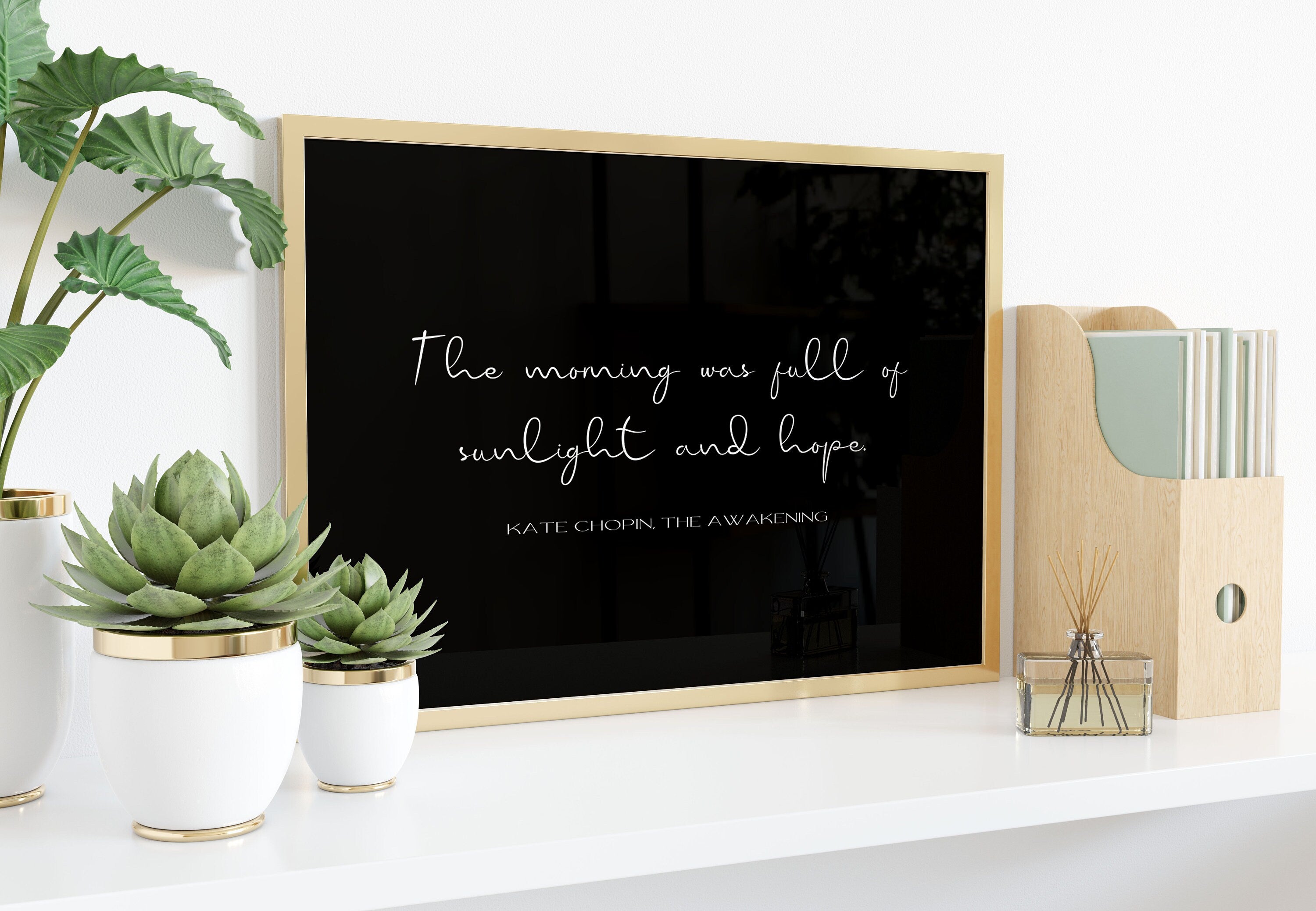Sunlight & Hope The Awakening Quote Inspirational Print Gift, Kate Chopin Black and White Unframed Wall Art Prints for Living Room or Office