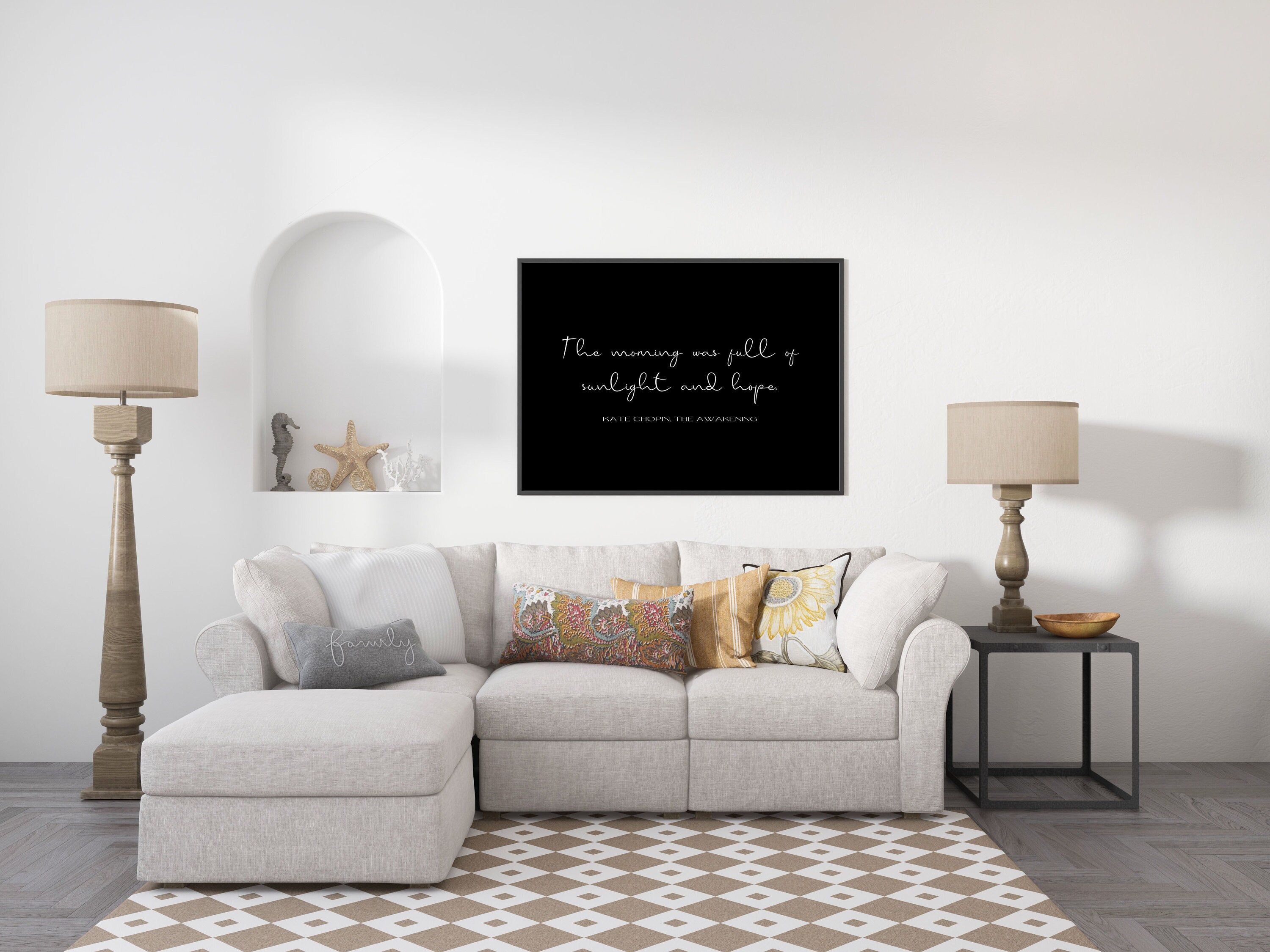 Sunlight & Hope The Awakening Quote Inspirational Print Gift, Kate Chopin Black and White Unframed Wall Art Prints for Living Room or Office