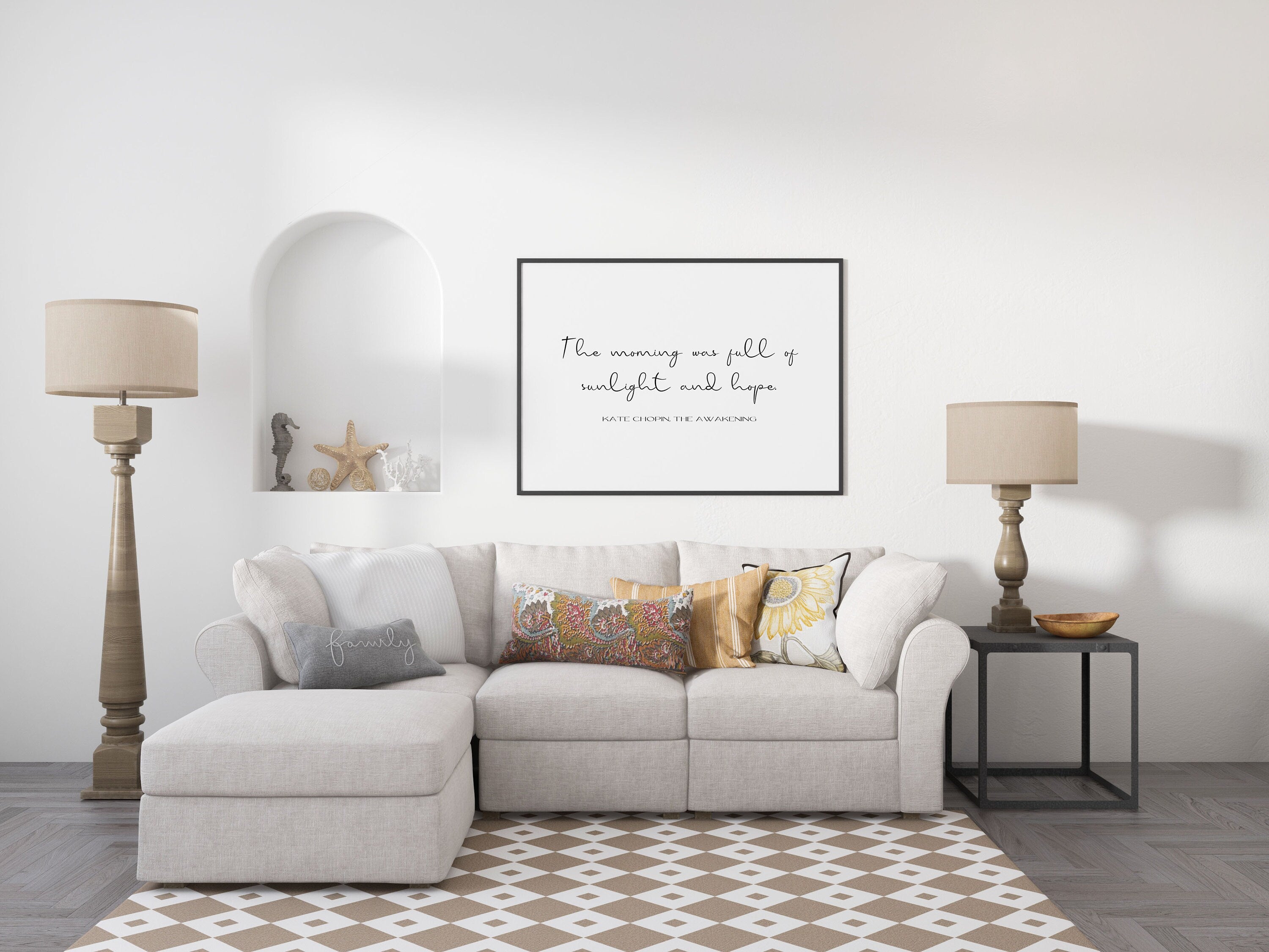Sunlight & Hope The Awakening Quote Inspirational Print Gift, Kate Chopin Black and White Unframed Wall Art Prints for Living Room or Office
