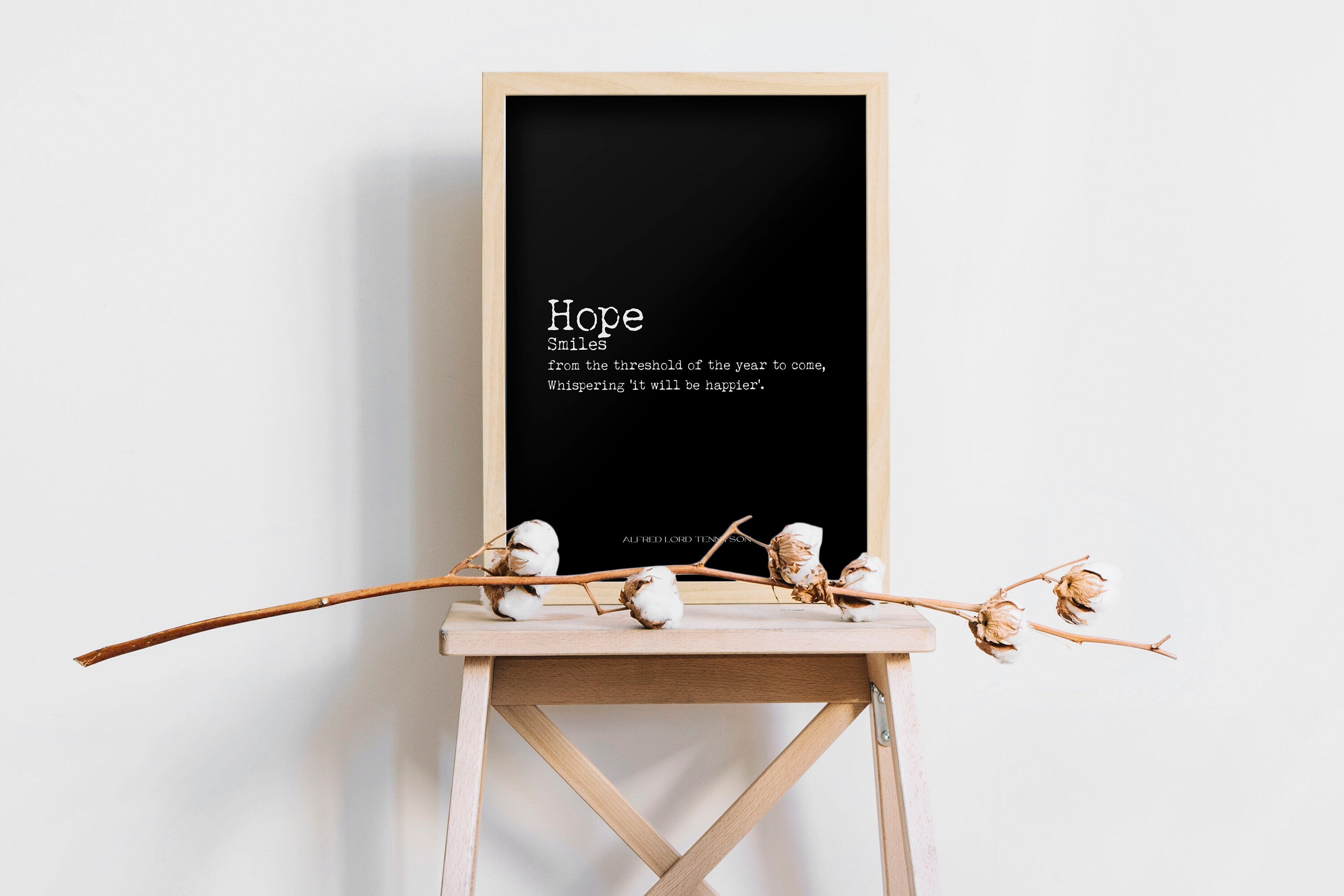 Hope Quote Print, Alfred Lord Tennyson Inspirational Quotes Wall Art Prints