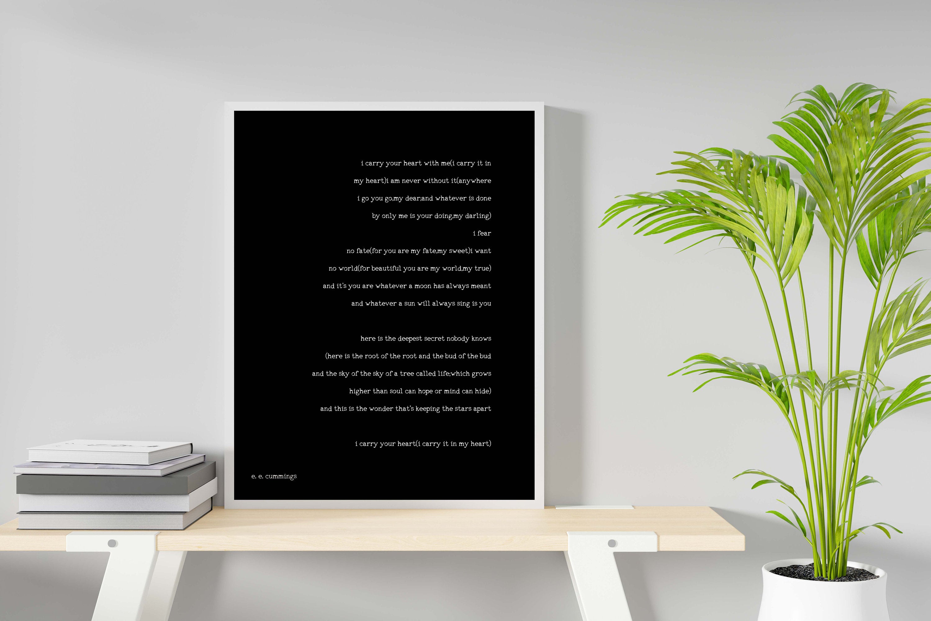 i carry your heart, poem by E E Cummings print