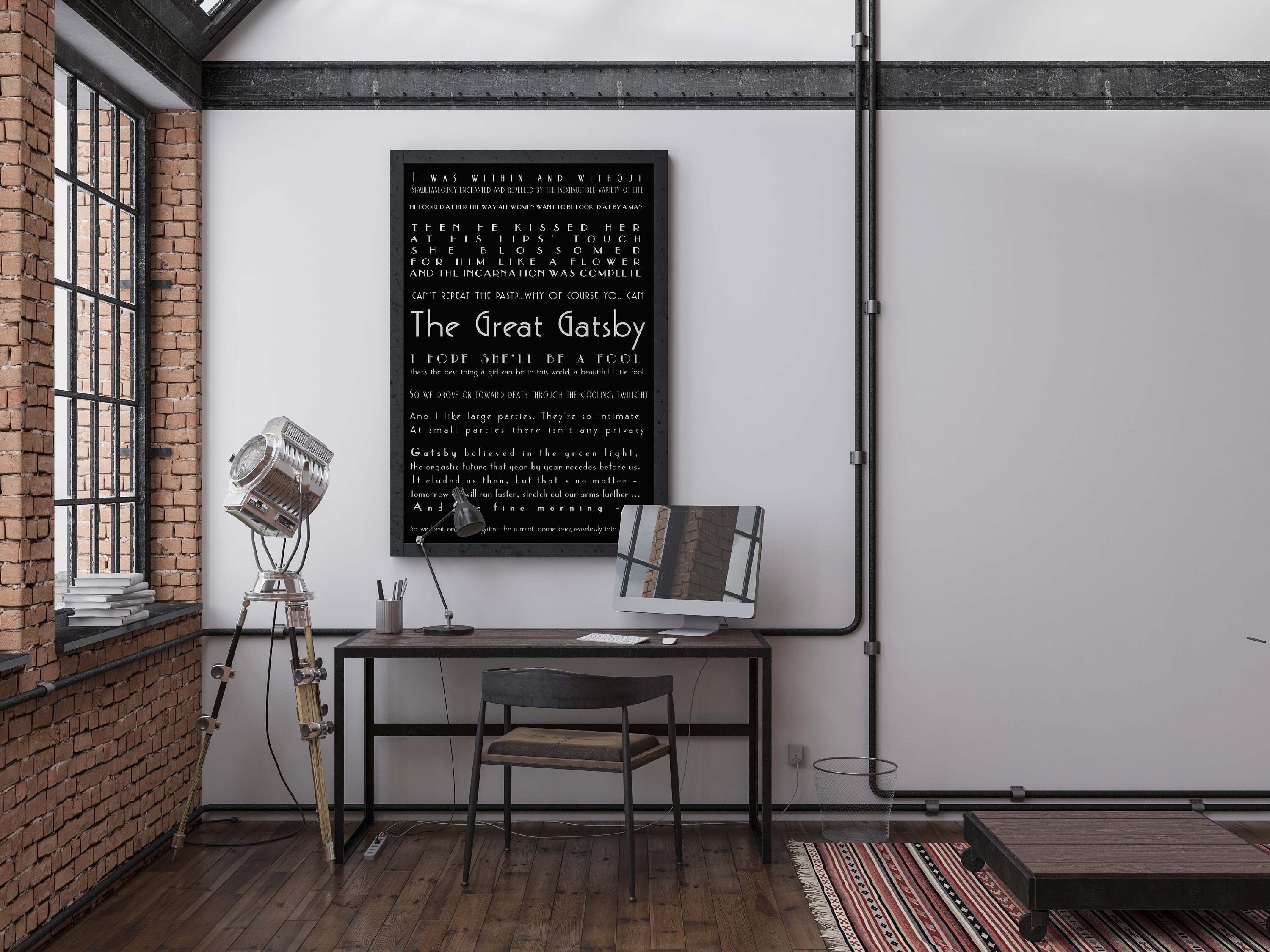 Great Gatsby Quotes Framed Print, Literary Print